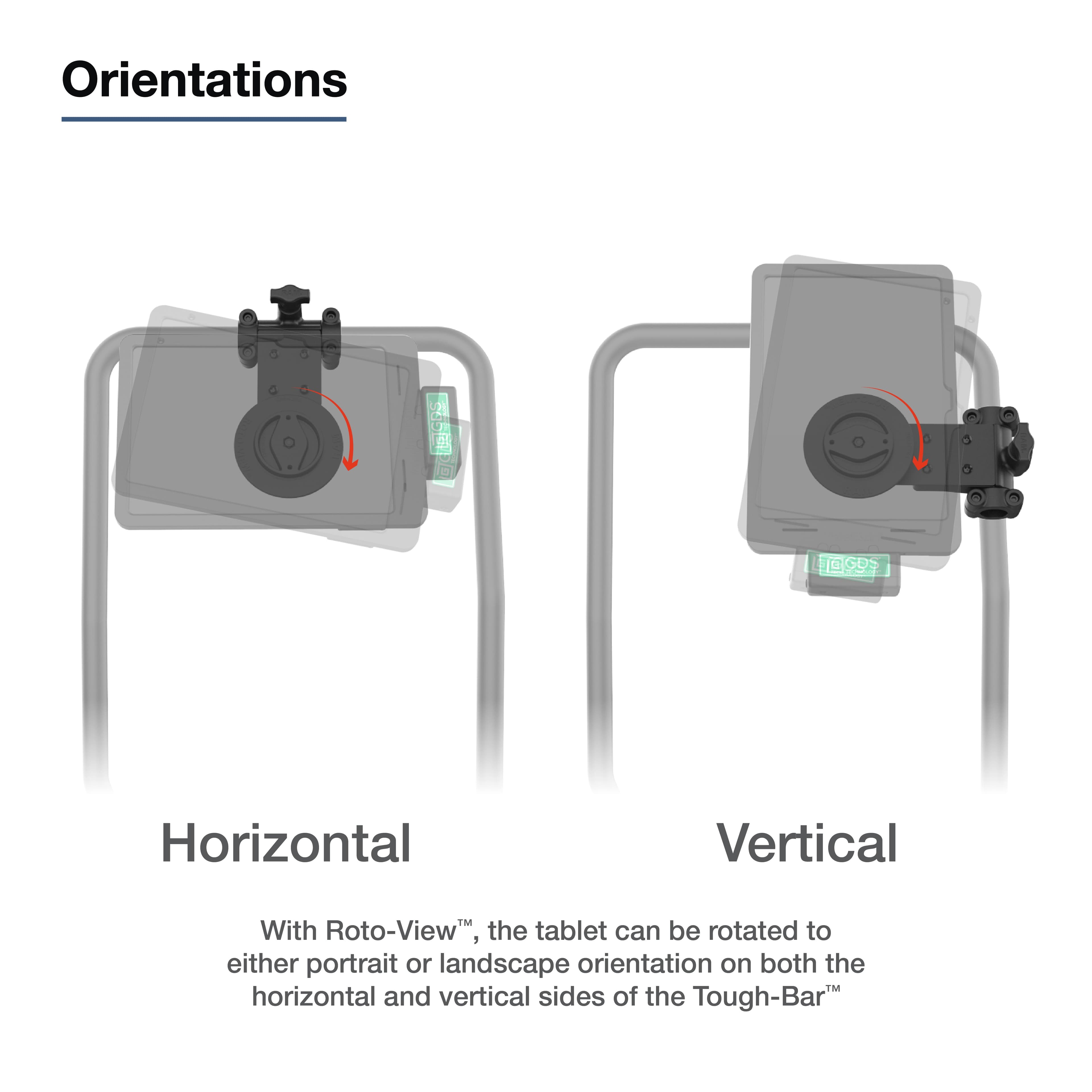 RAM® Friction Hinge Mount for Tough-Bar™ with Roto-View™