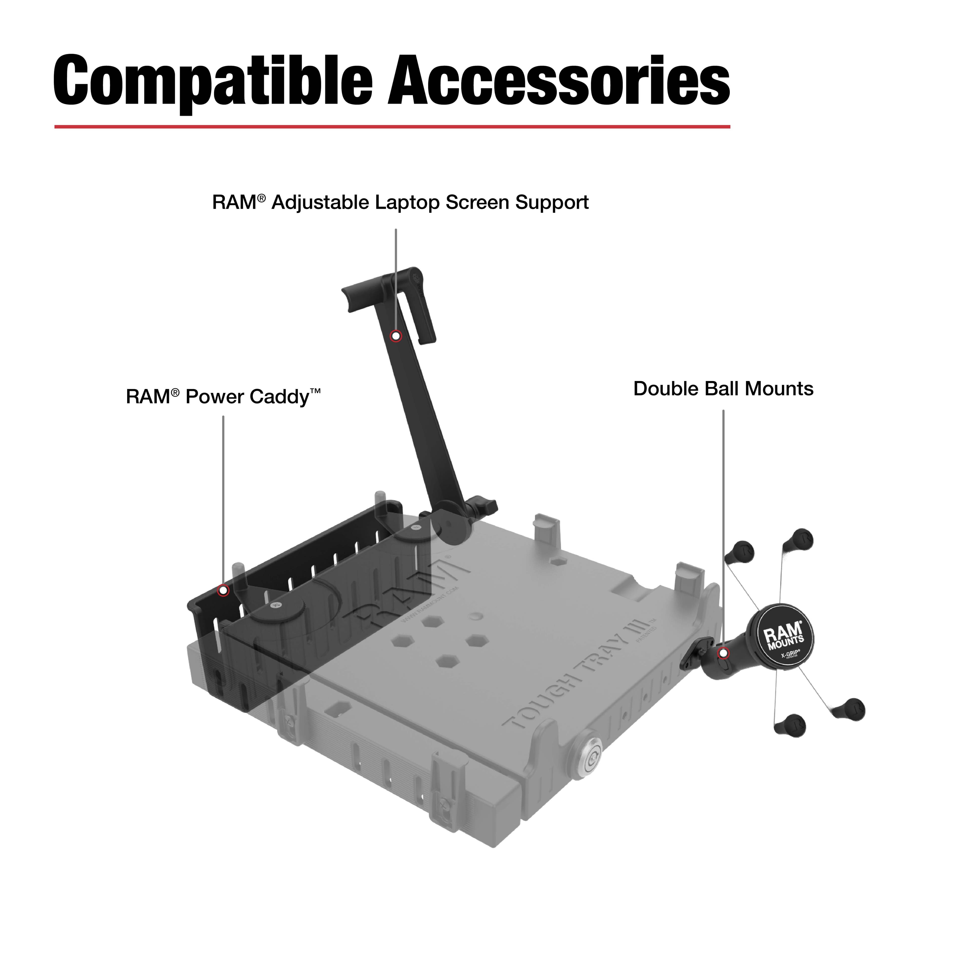 RAM® No-Drill™ Laptop Mount for the '14-26 Ram ProMaster + More