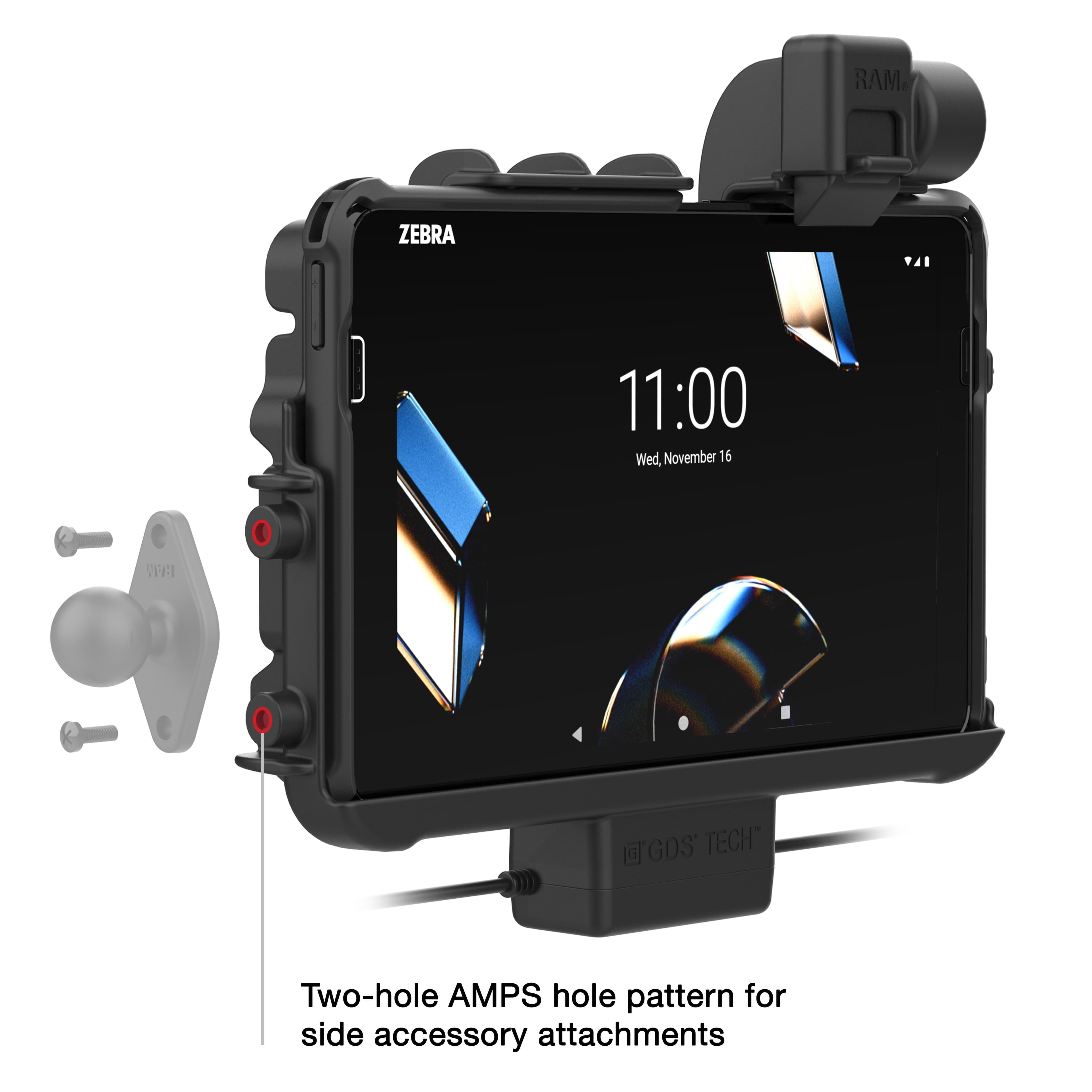 RAM® Thin-Dock™ + Dual USB for Zebra ET401 & ET4x 10" (25.4 cm)