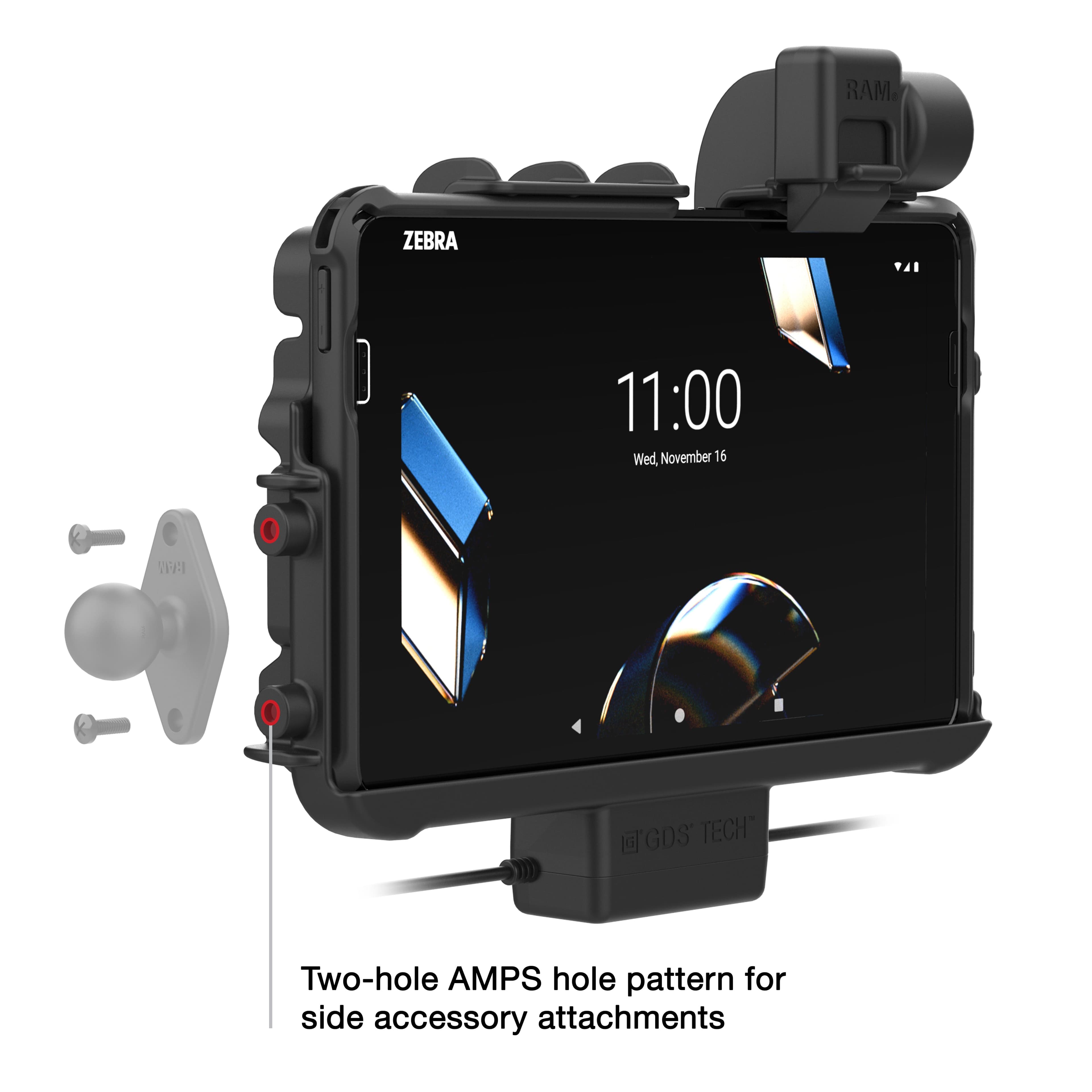 Locking RAM® Thin-Dock™ + Dual USB for Zebra ET401 10" (25.4 cm)