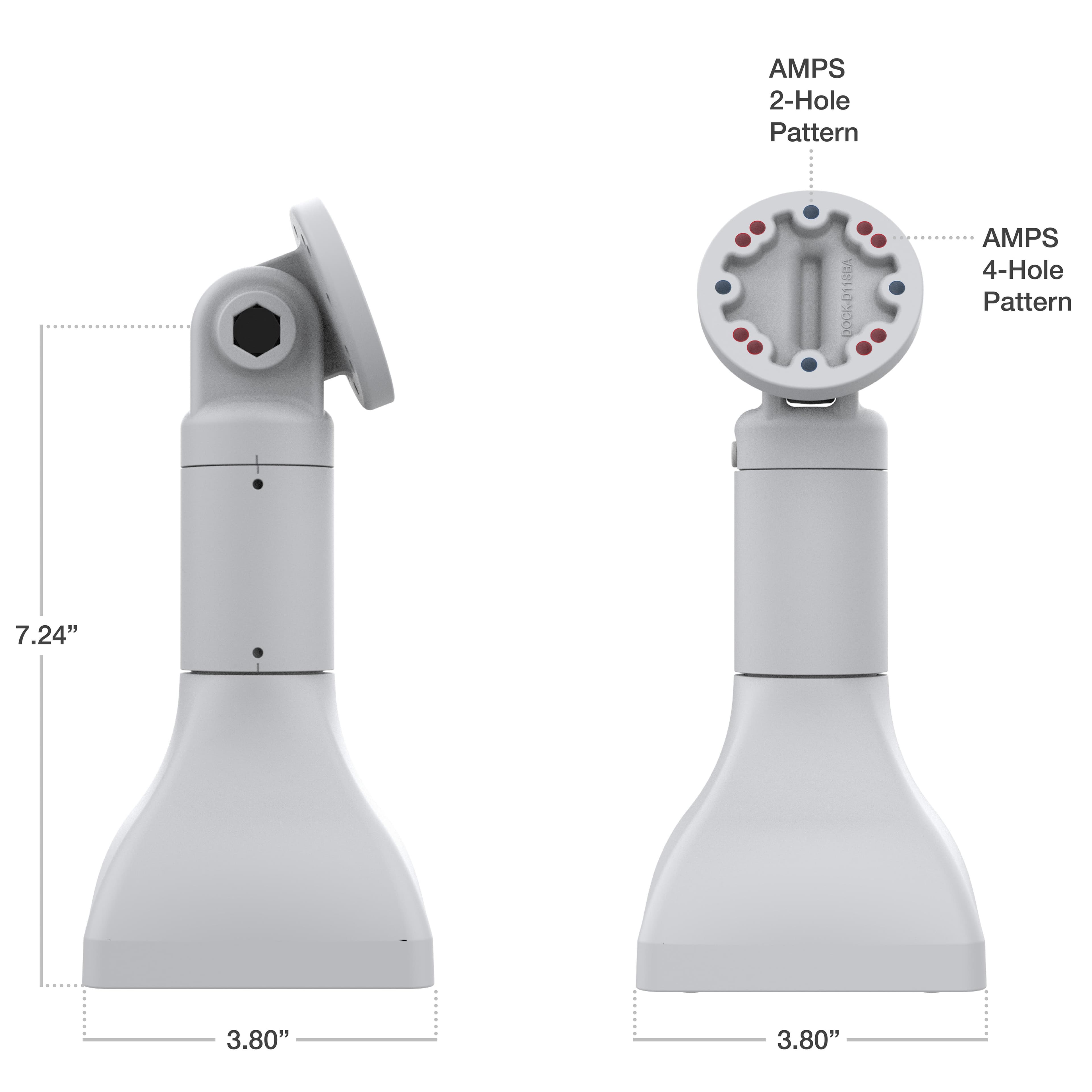 RAM® 7" (17.8 cm) Pedestal Mount with AMPS Pattern & C-Clamp Base - Gray