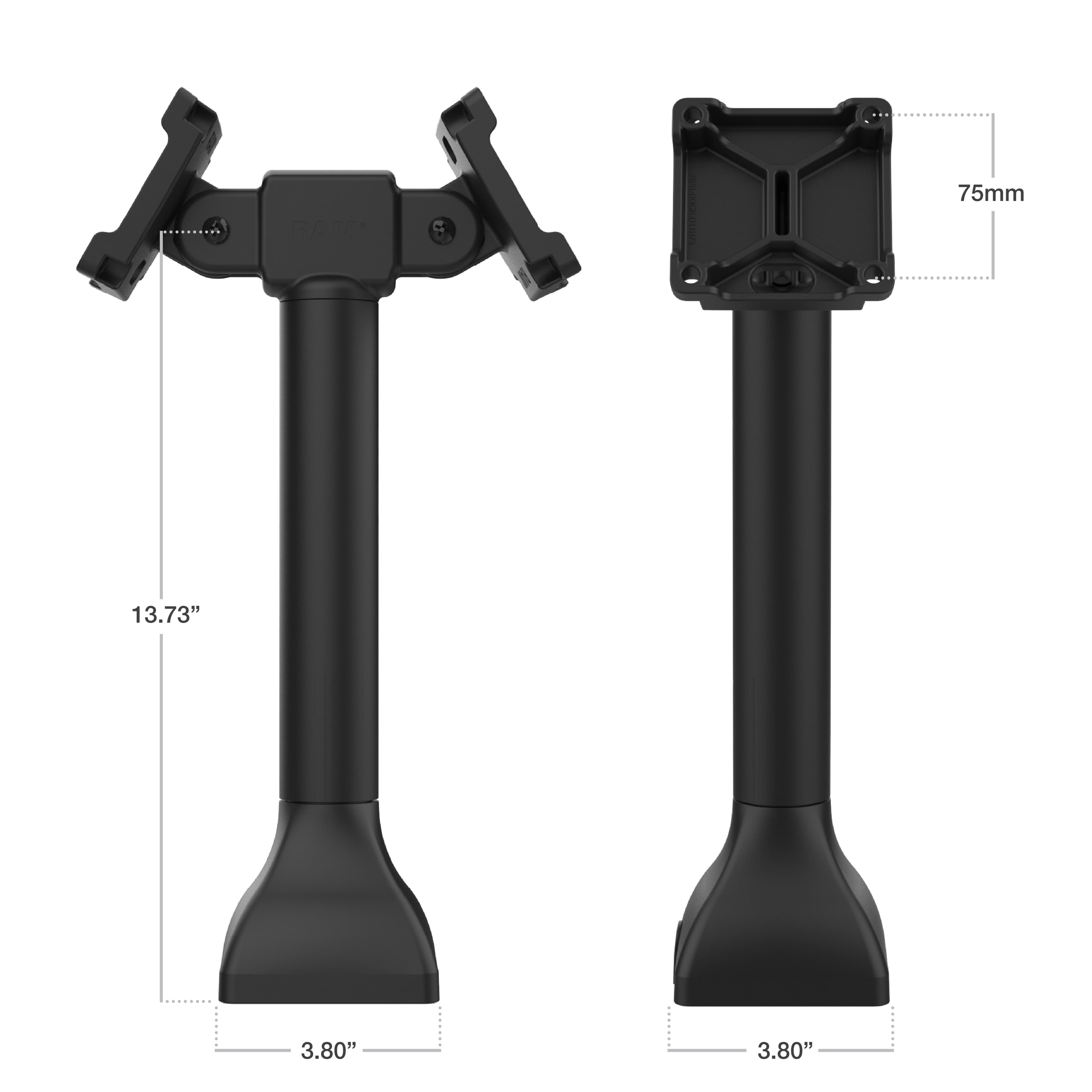 RAM® 14" (35.6 cm) Pedestal Mount with Dual 75mm VESA Adapters