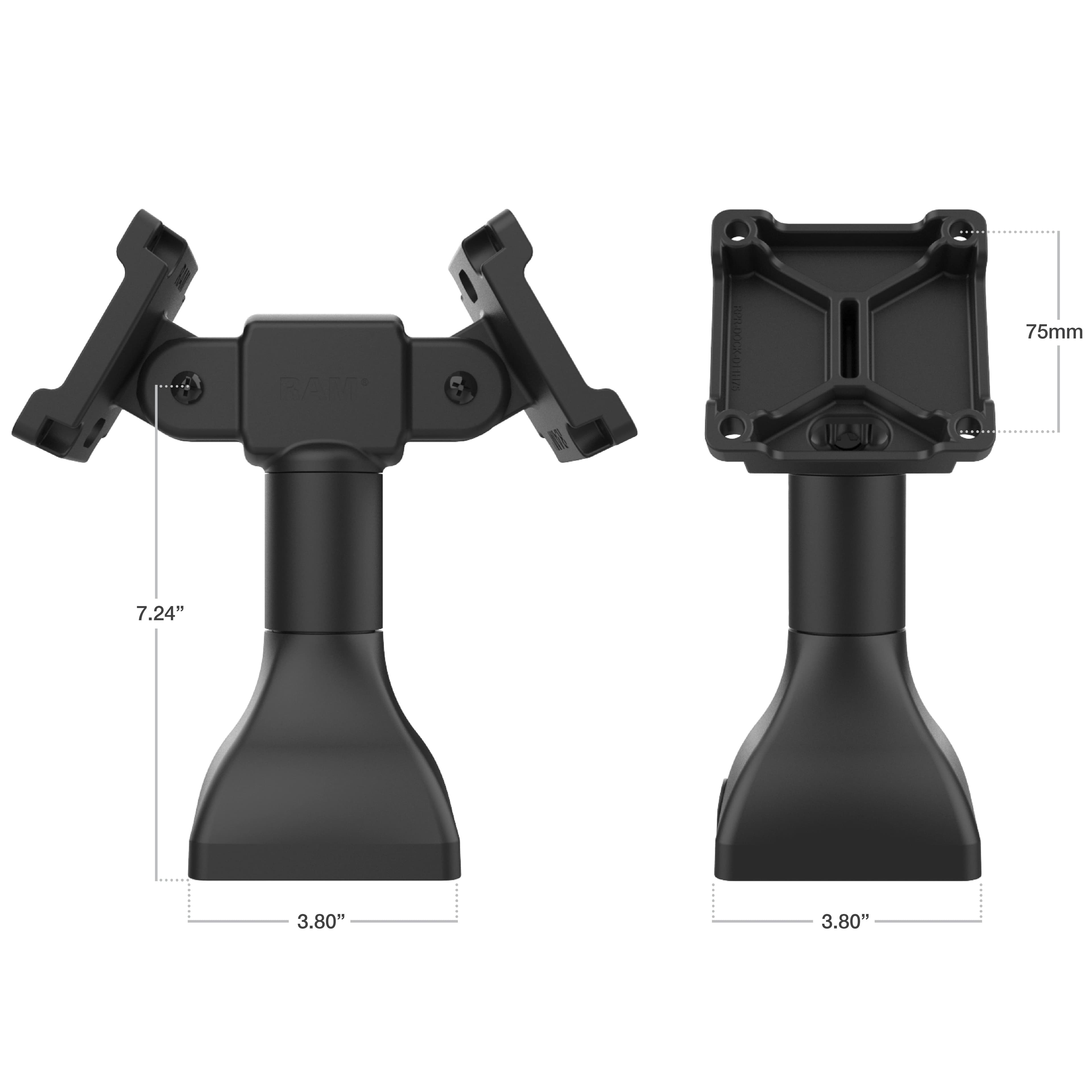 RAM® 7" (17.8 cm) Pedestal Mount with Dual 75mm VESA Adapters