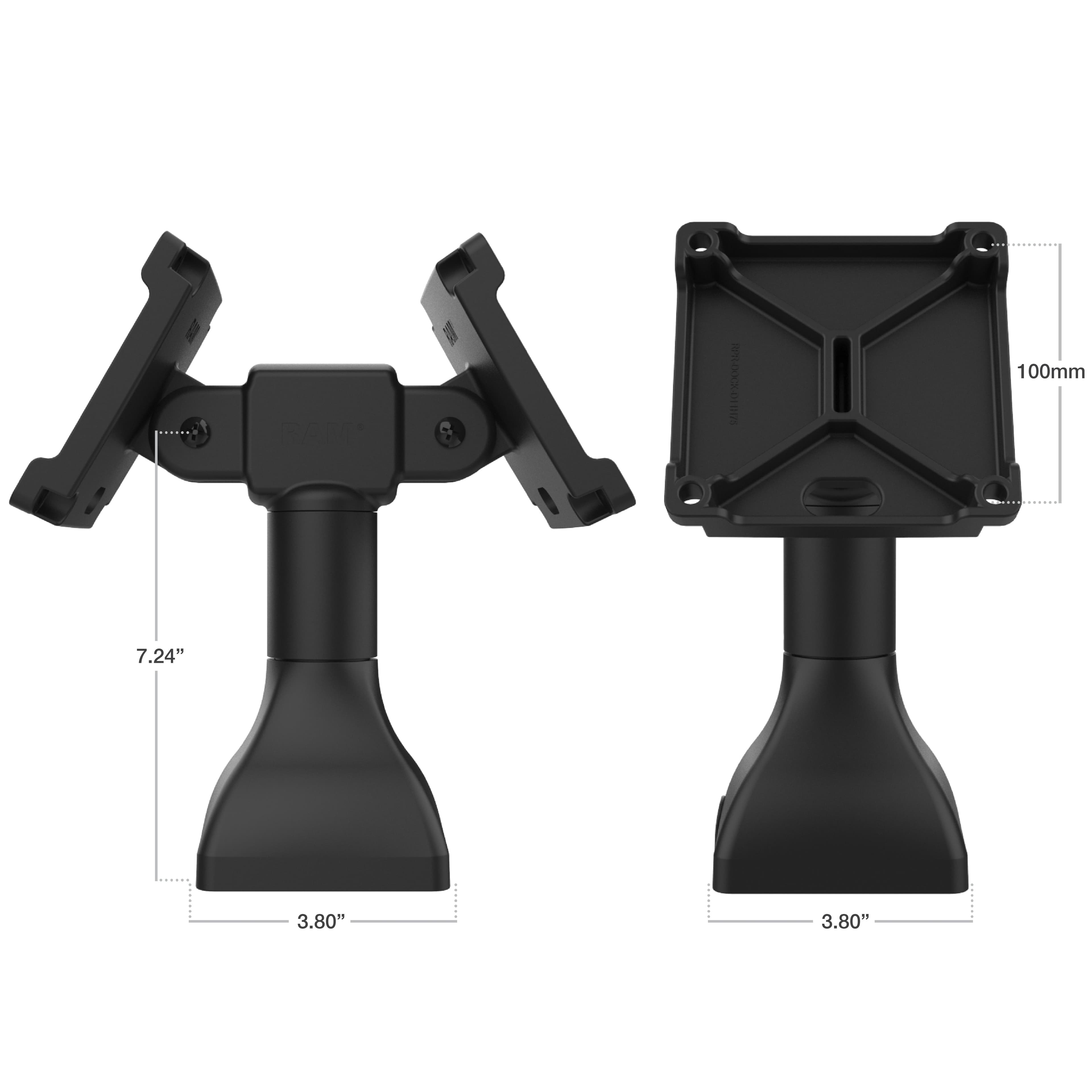 RAM® 7" (17.8 cm) Pedestal Mount with Dual 100mm VESA Adapters