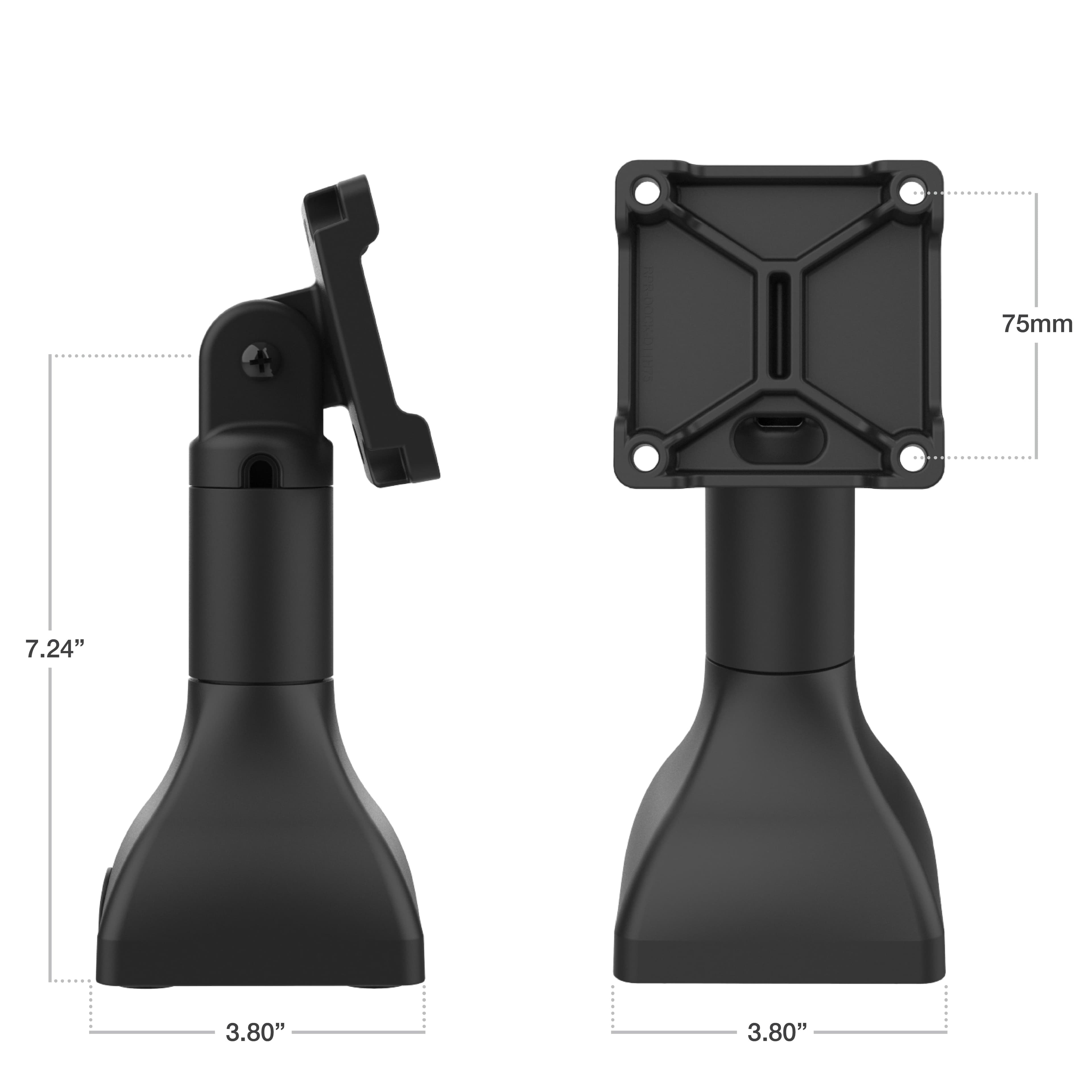 RAM® 7" (17.8 cm) Pedestal Mount with 75mm VESA & Cable Routing