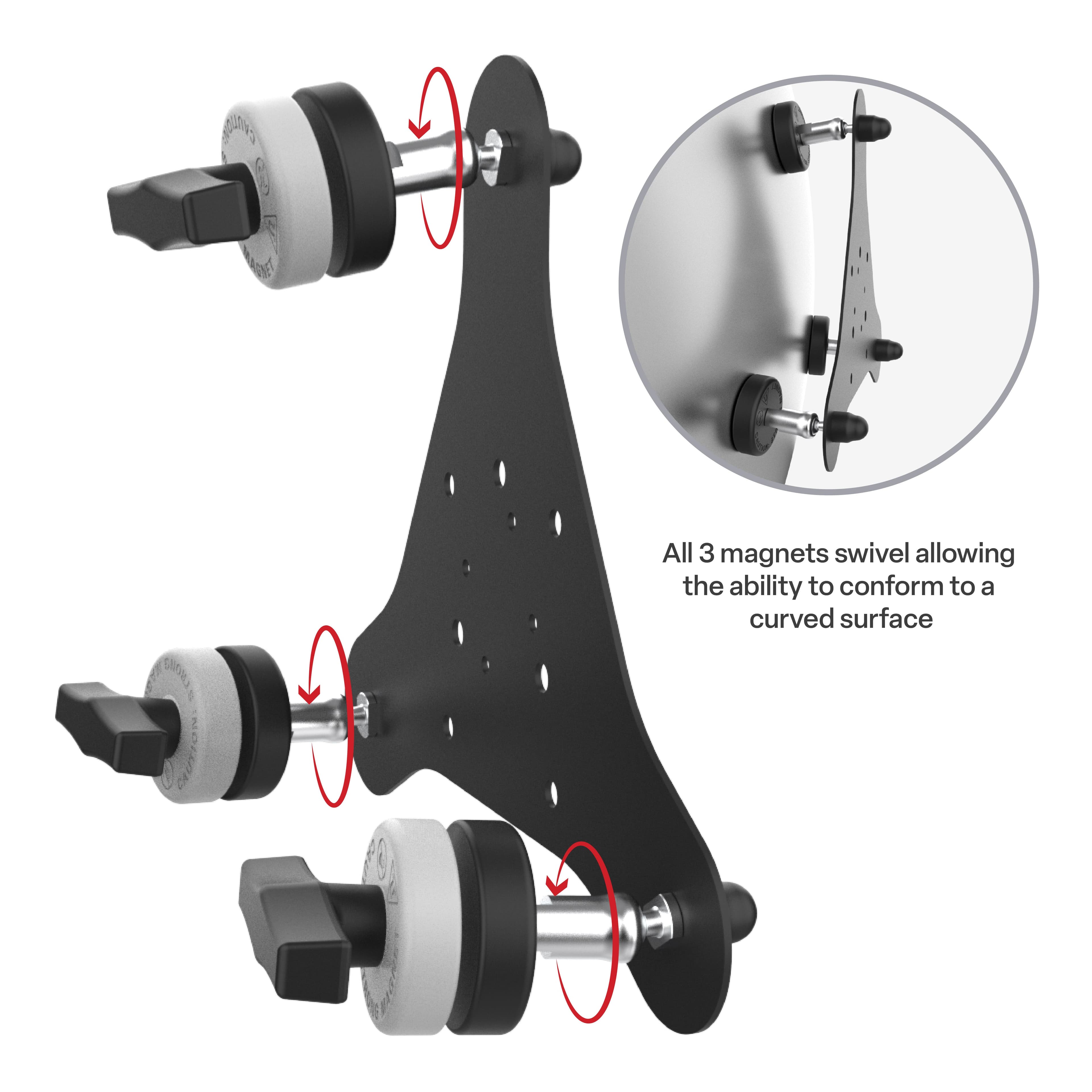 RAM® Tough-Mag™ 48MM 3-Point Pivoting Magnetic Mounting Base