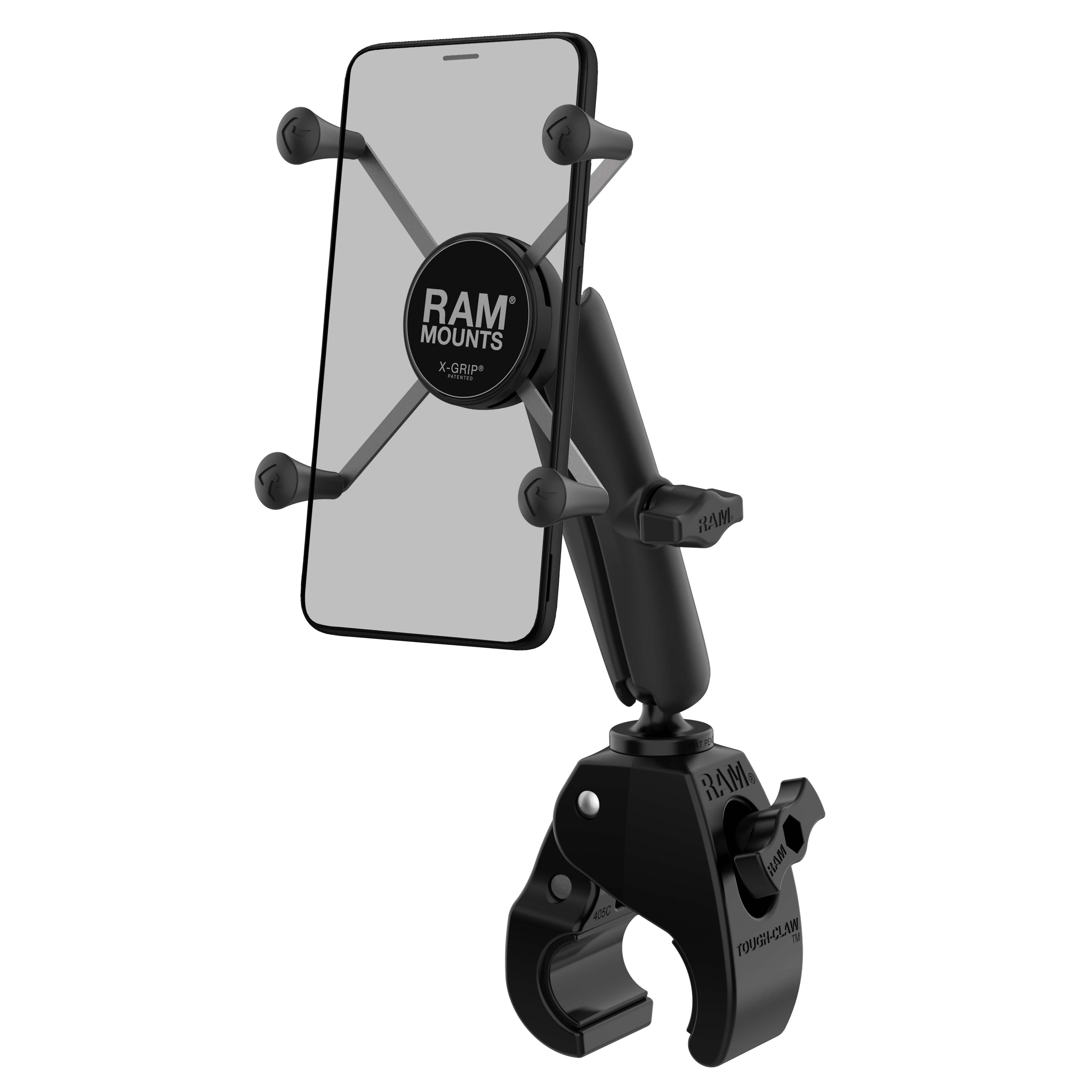 RAM® X-Grip® Large Phone Mount with Tough-Claw™ Medium Clamp Base - Long