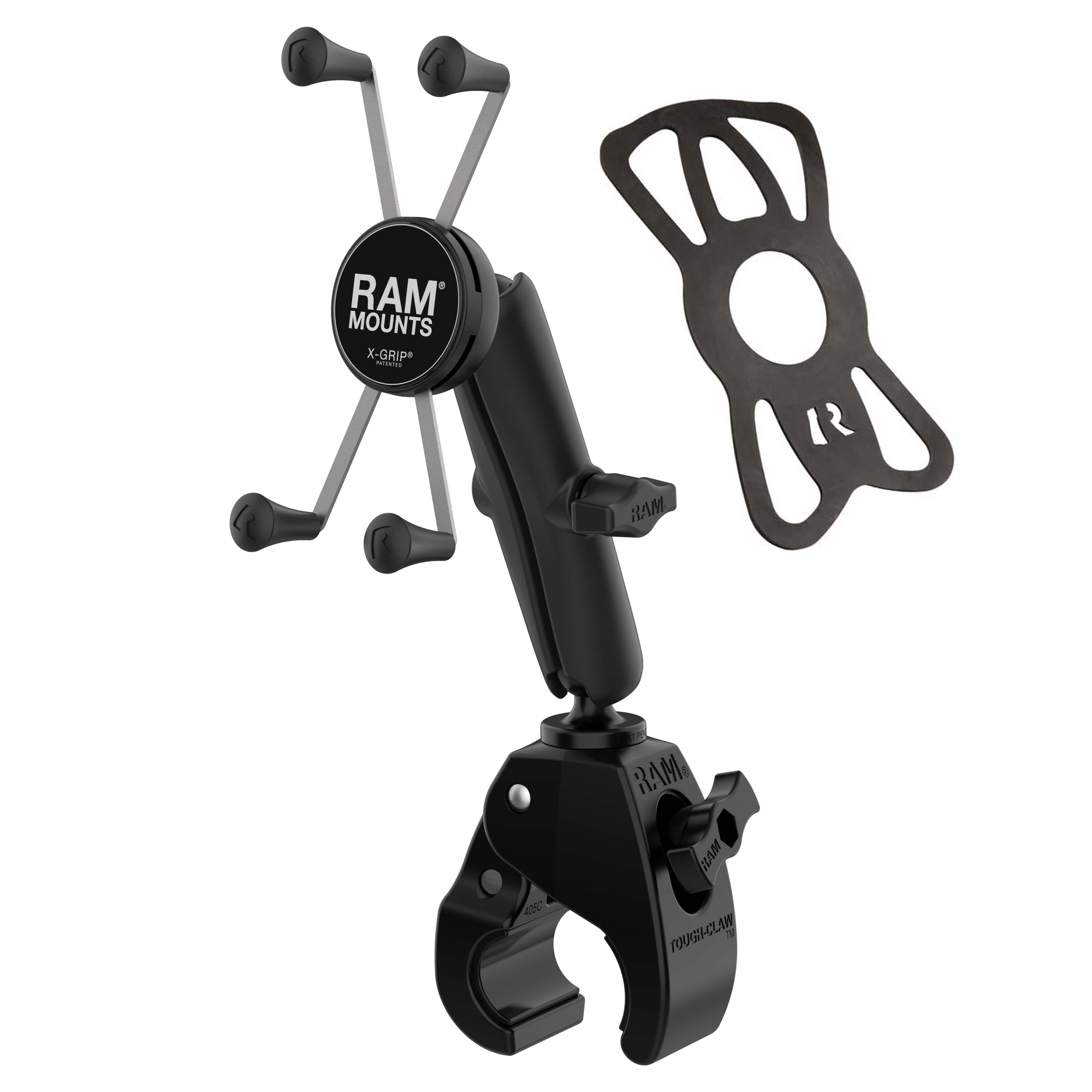 RAM® X-Grip® Large Phone Mount with Tough-Claw™ Medium Clamp Base - Long