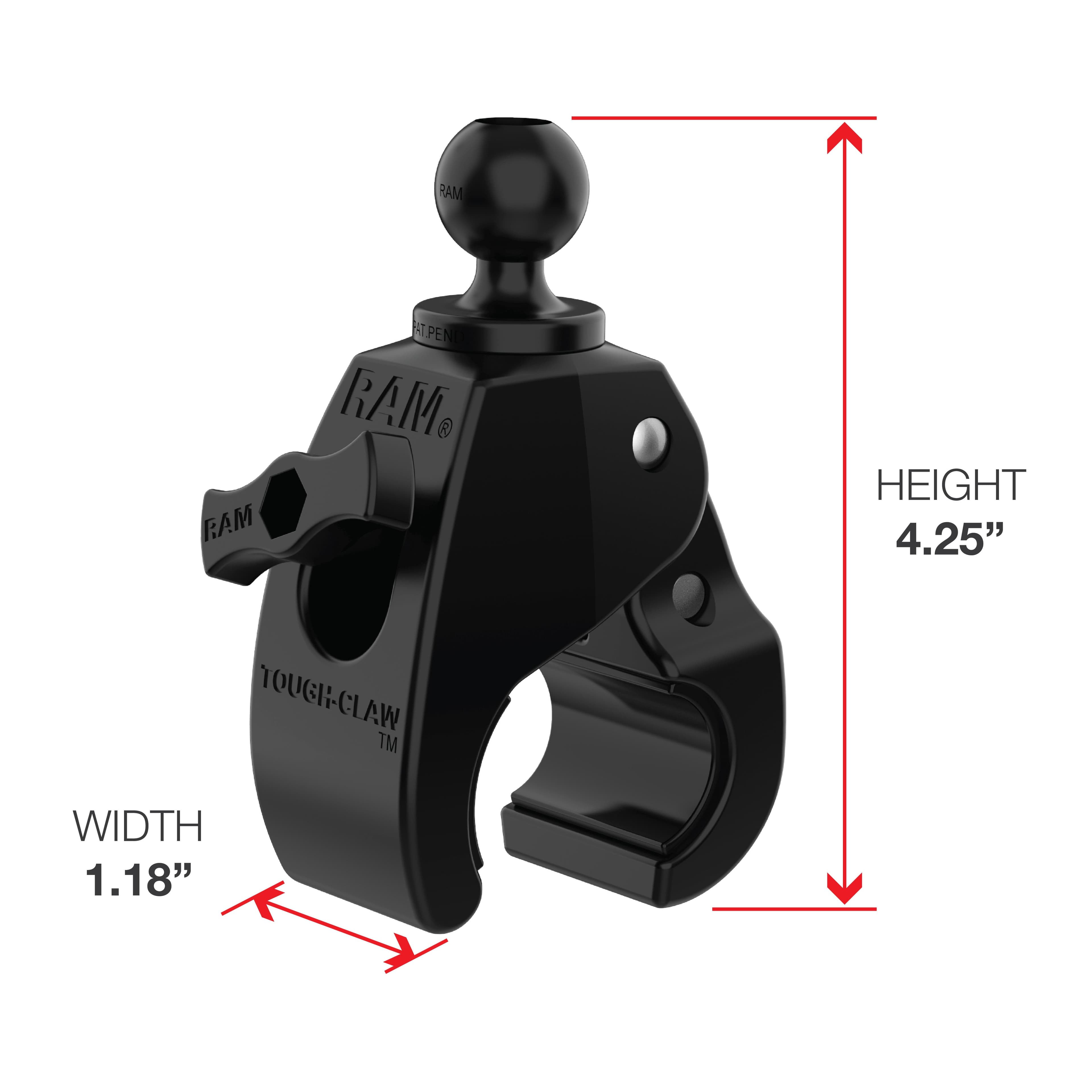RAM® X-Grip® Large Phone Mount with Tough-Claw™ Medium Clamp Base - Long
