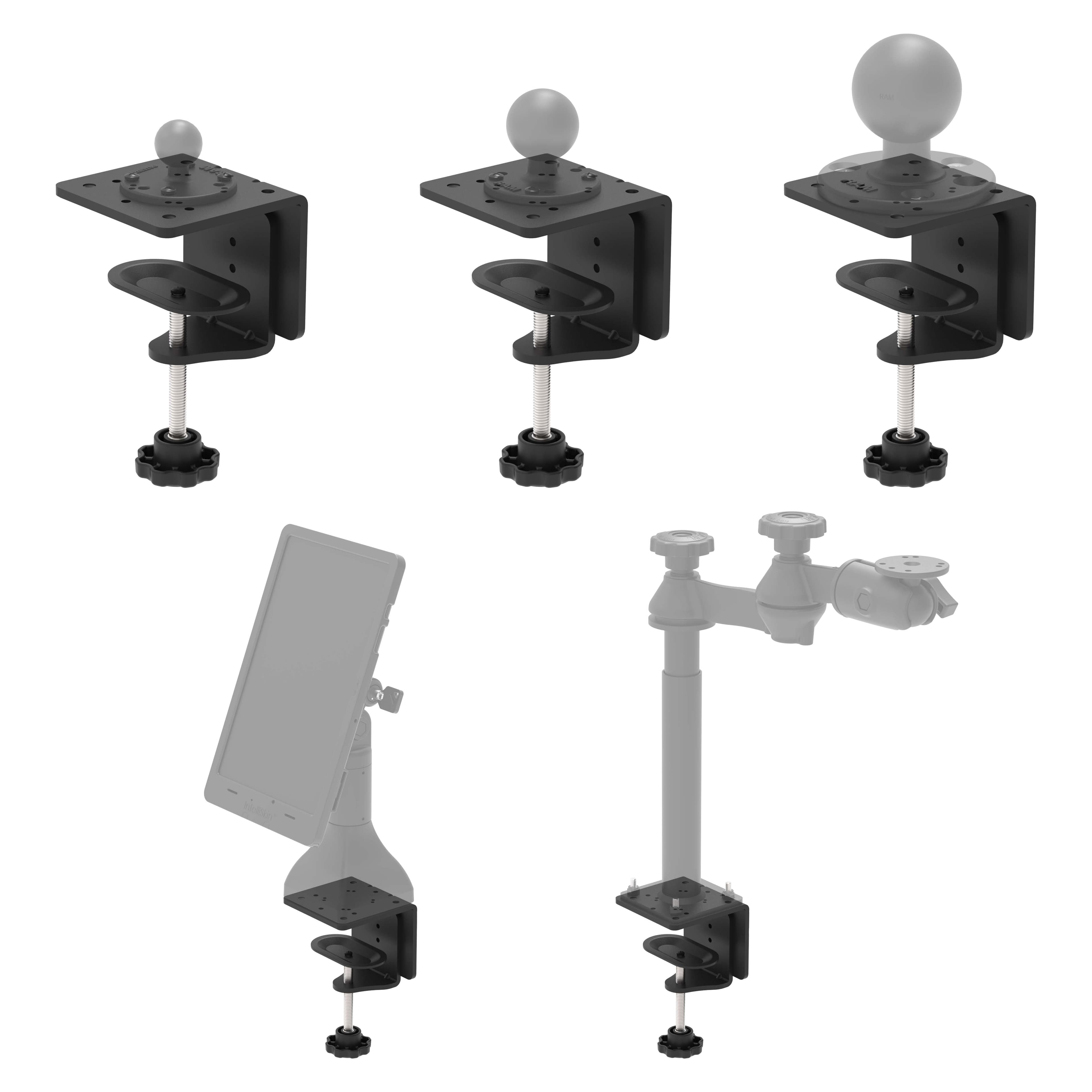 RAM® Heavy Duty C-Clamp Base For Ball Bases & Pedestal Mounts
