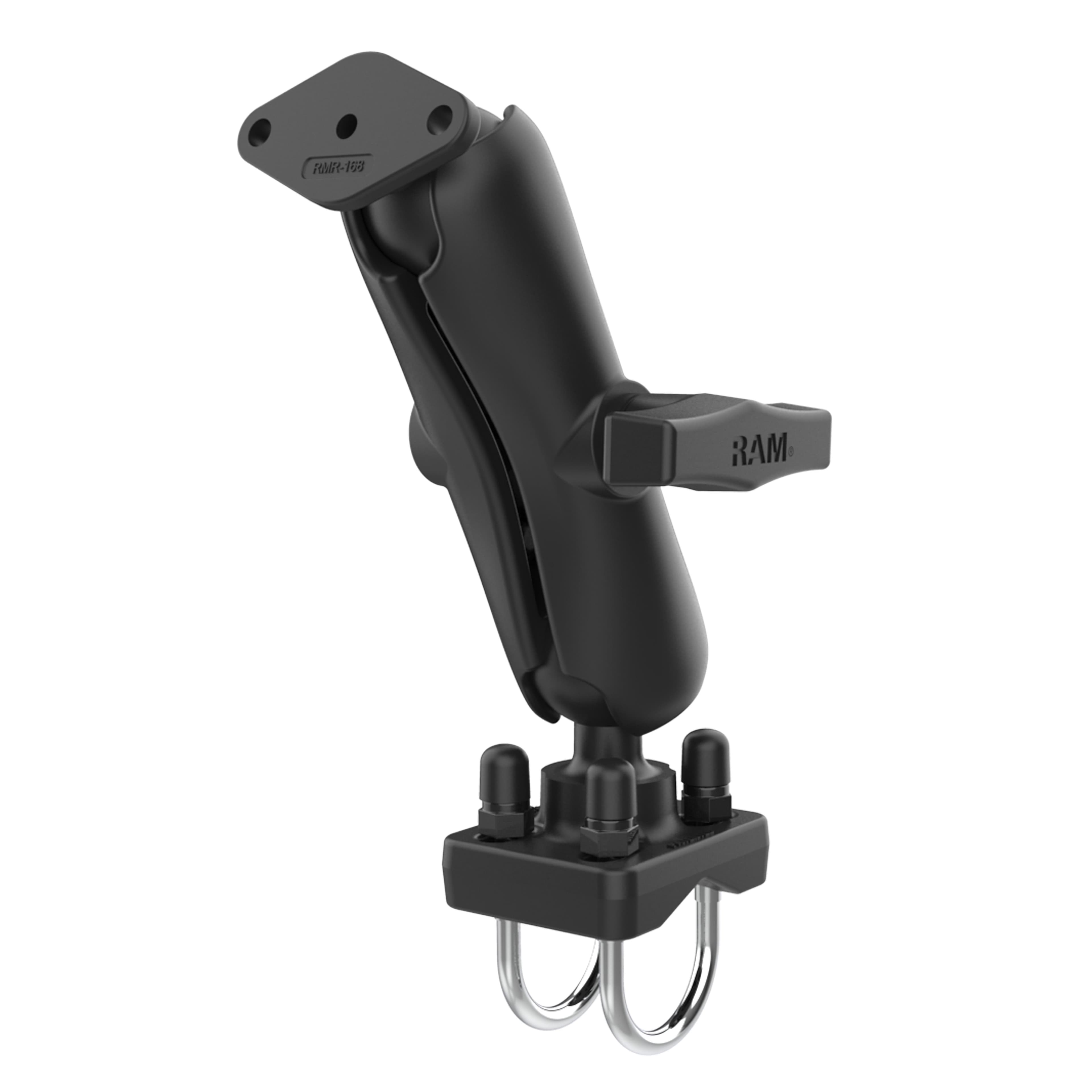 RAM® Double U-Bolt Rail Mount for Smaller Rails with Diamond Plate
