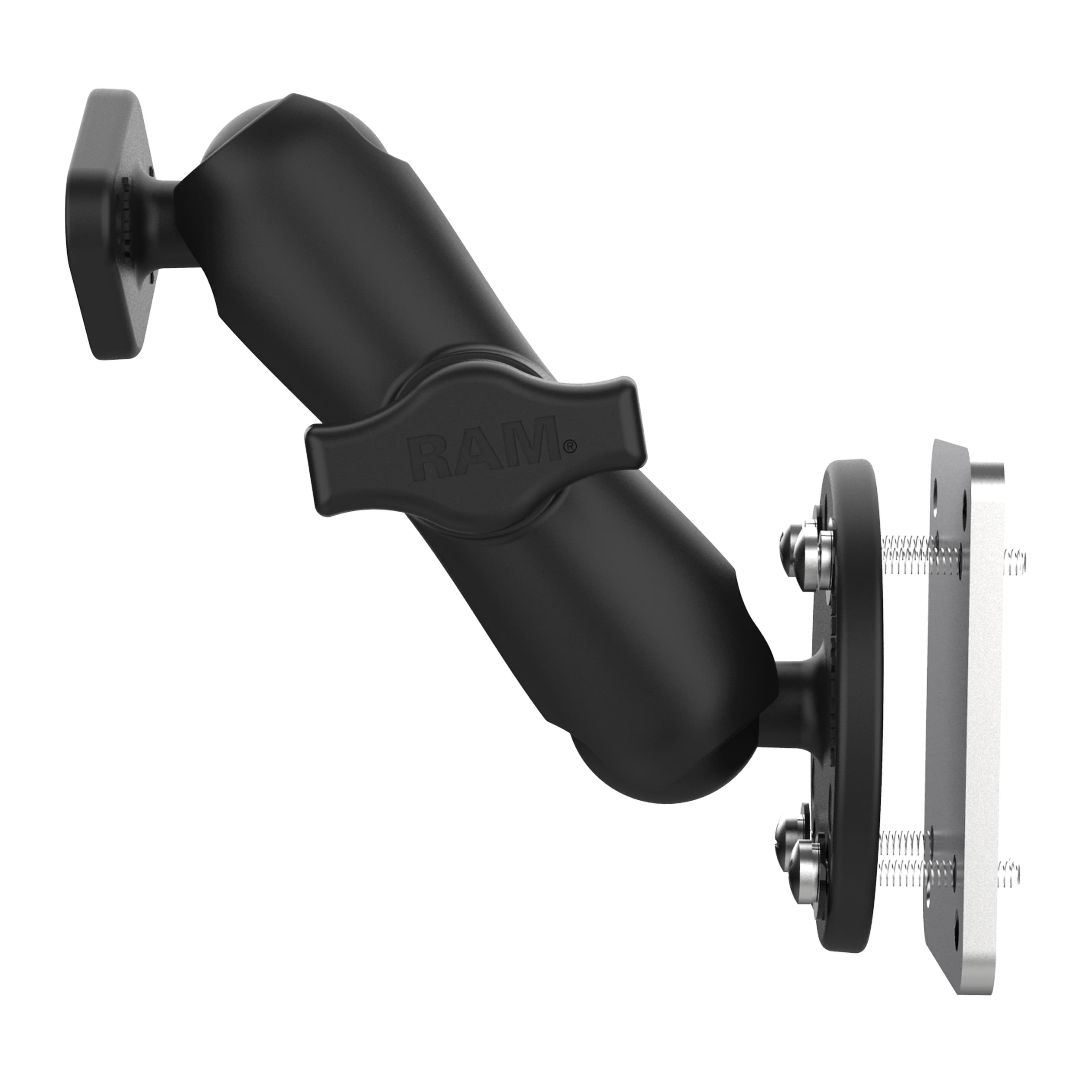 RAM® Double Ball Mount with Backing Plate & Diamond Plate