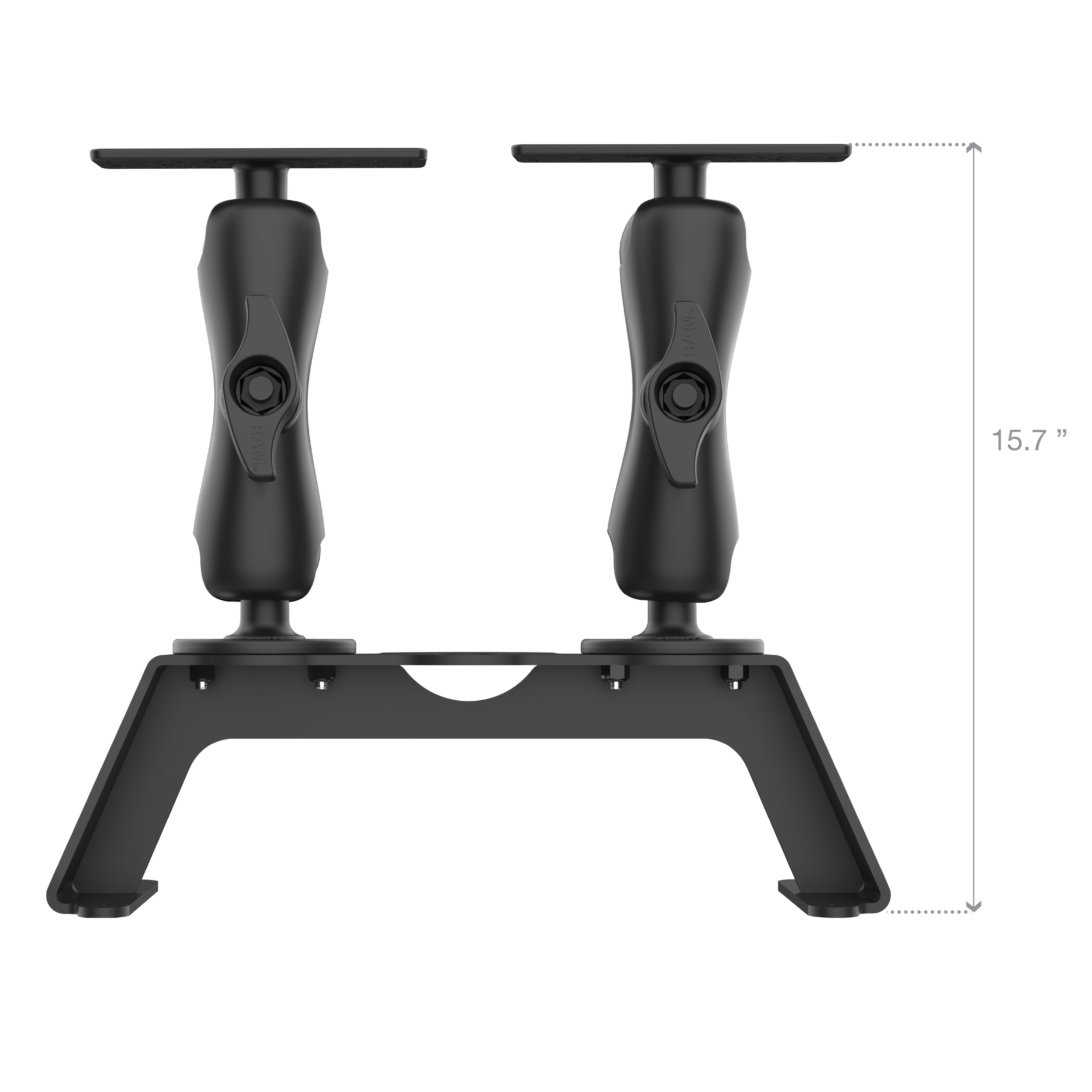 RAM® Fish Finder Deck Kit with Dual Marine Electronic Mount