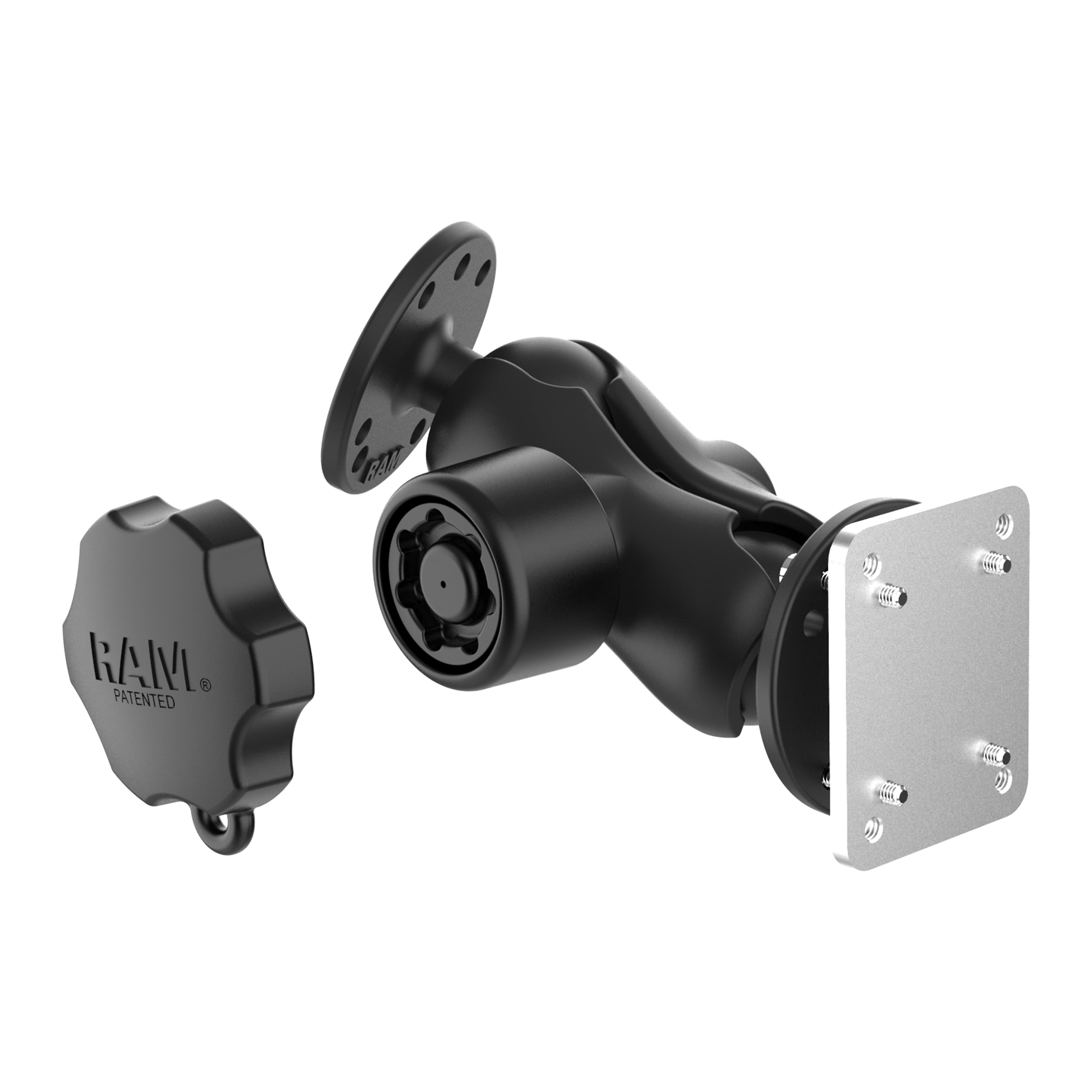 RAM® Locking Drill-Down Dashboard Mount with Backing Plate C Size Short