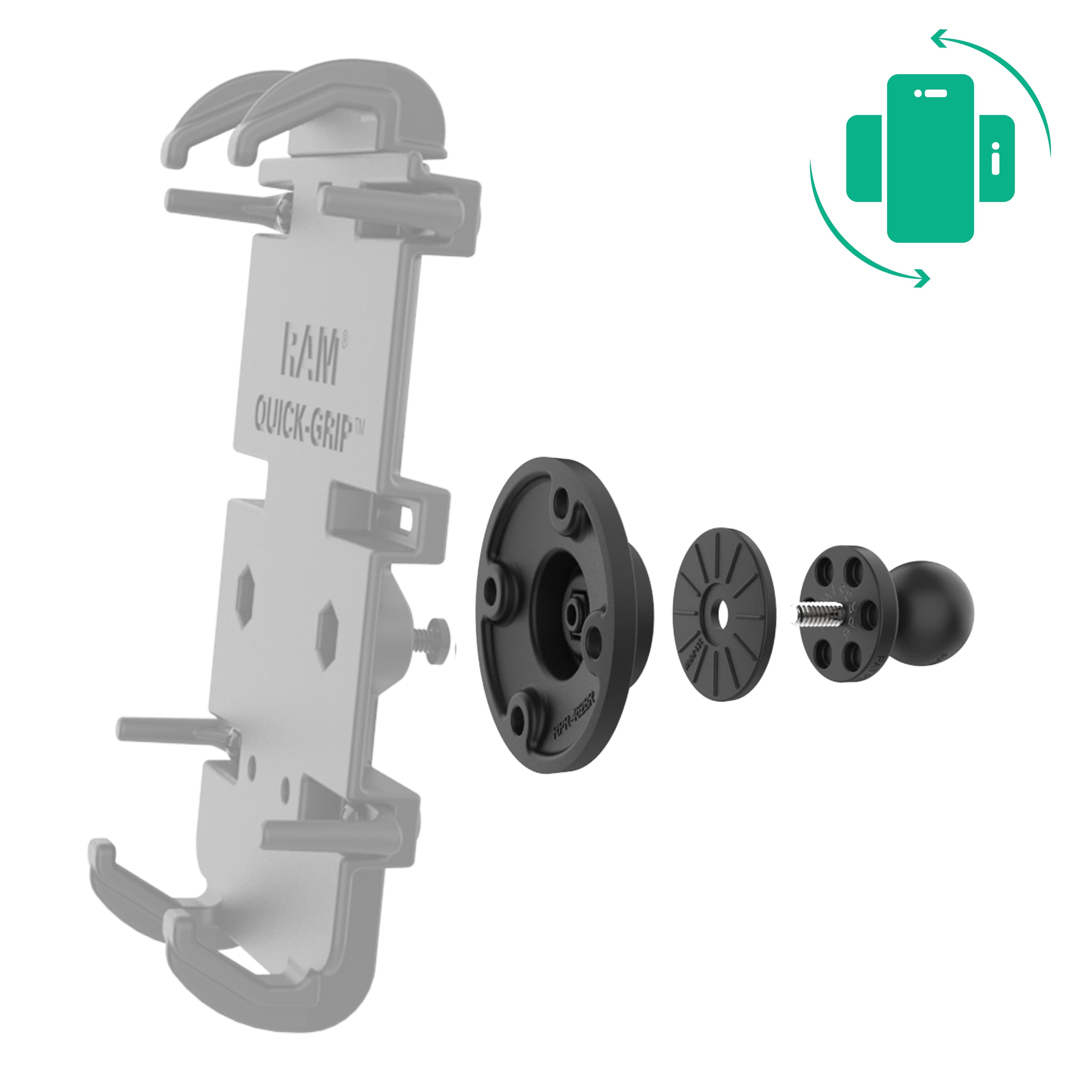 RAM® Rotating Ball Adapter for Phone and Handheld Holders - B Size