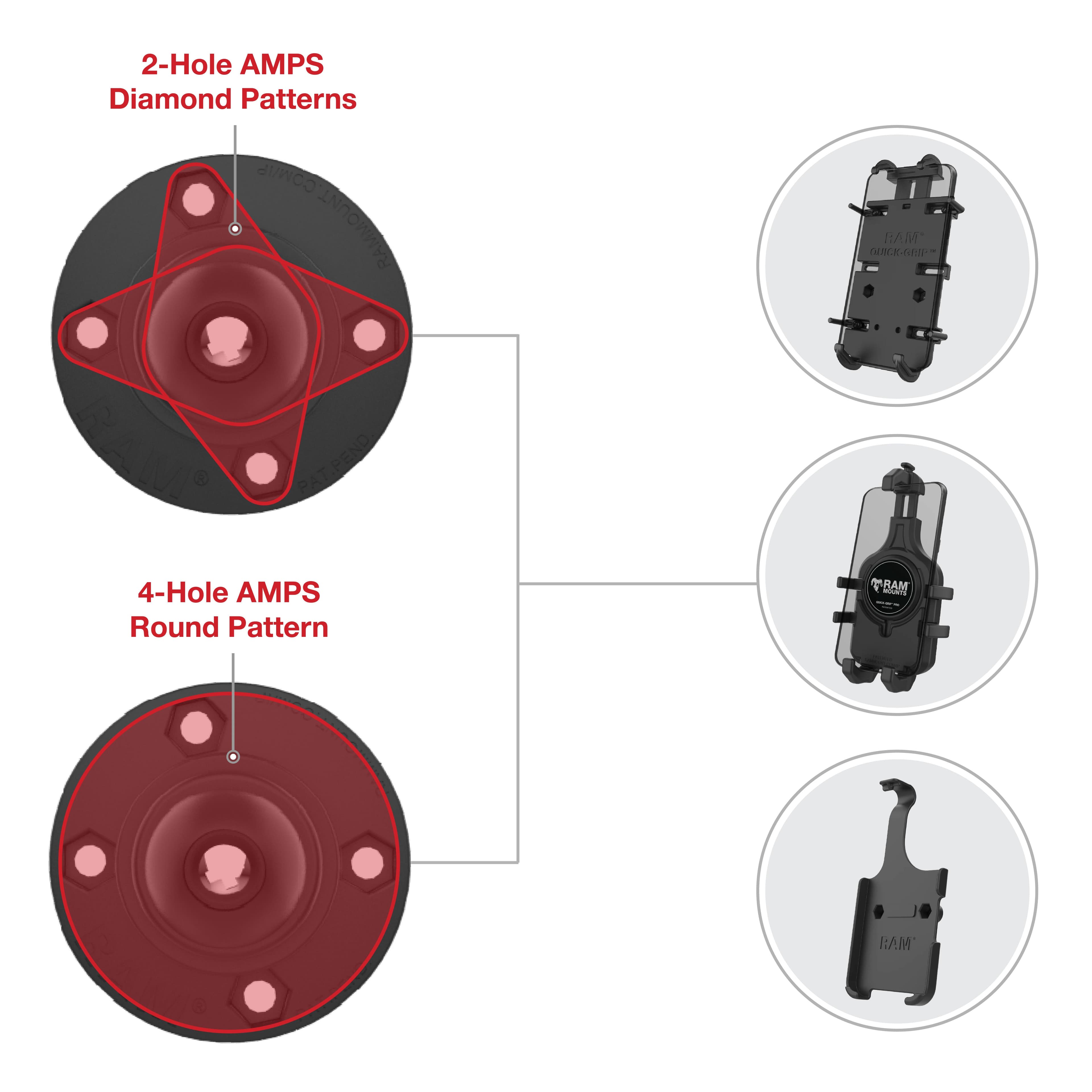 RAM® Rotating Ball Adapter for Phone and Handheld Holders - B Size