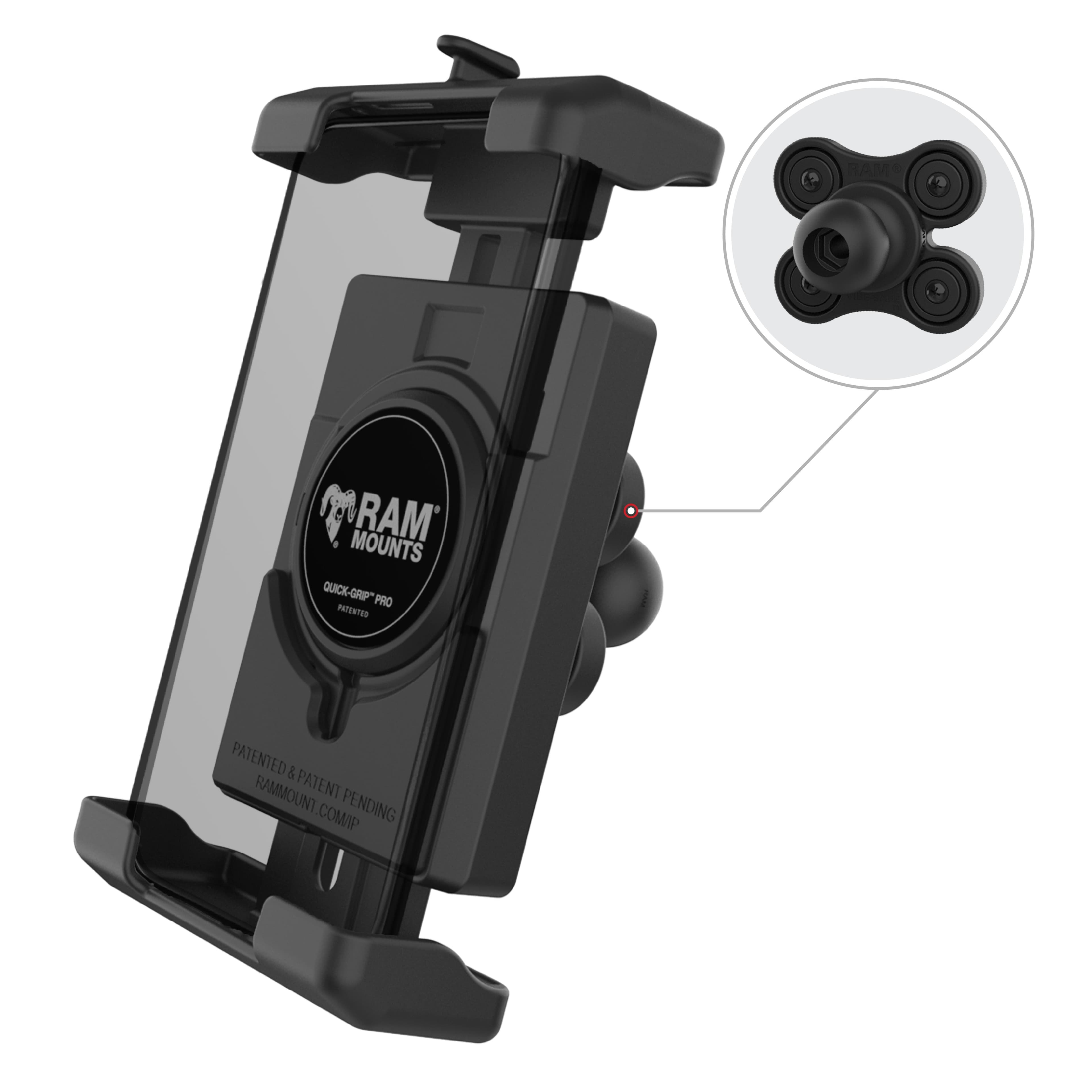 RAM® Quick-Grip™ Pro XL Phone Holder with Ball & Vibration Damper