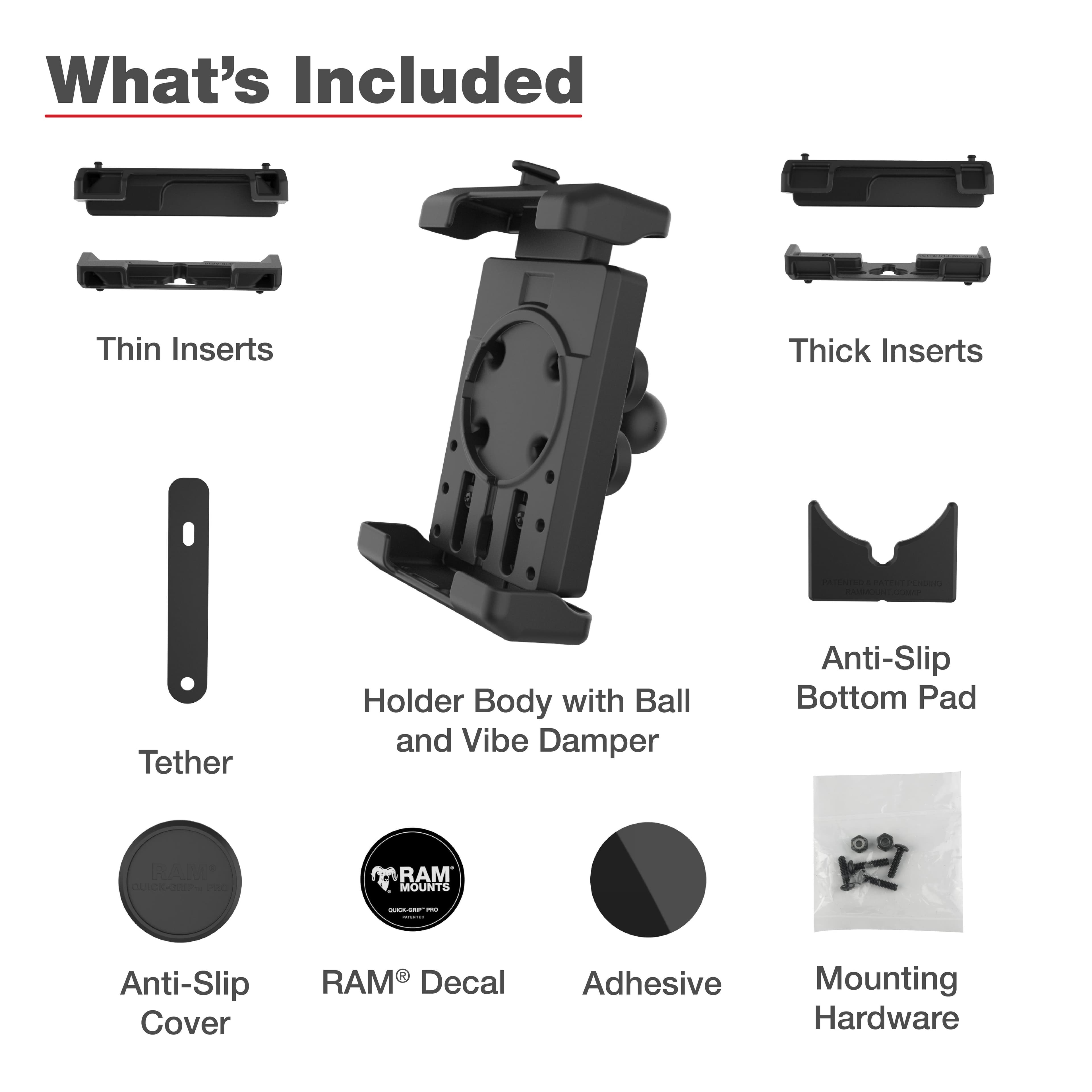 RAM® Quick-Grip™ Pro XL Phone Holder with Ball & Vibration Damper
