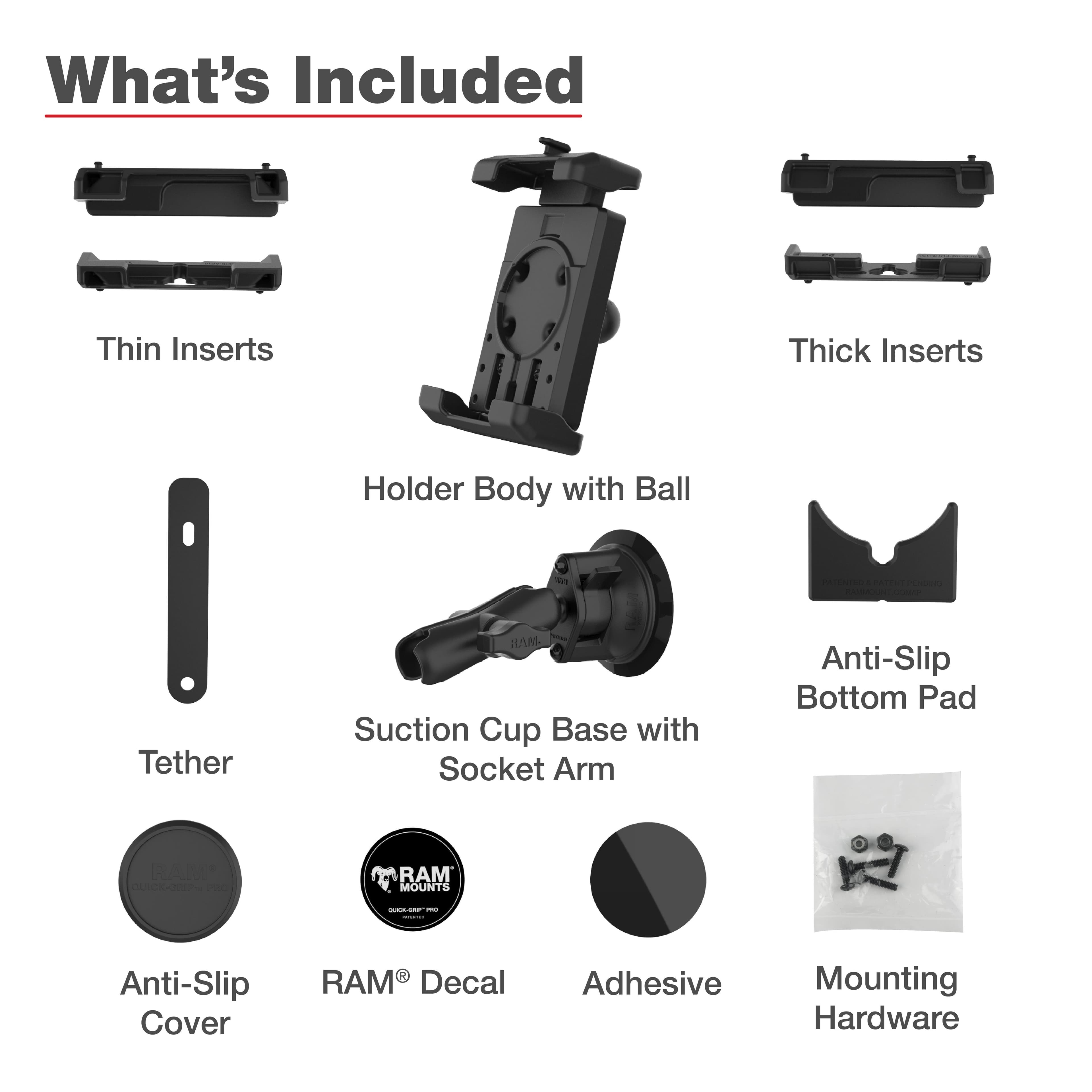 RAM® Quick-Grip™ Pro XL Phone Mount with Twist-Lock™ Suction Cup