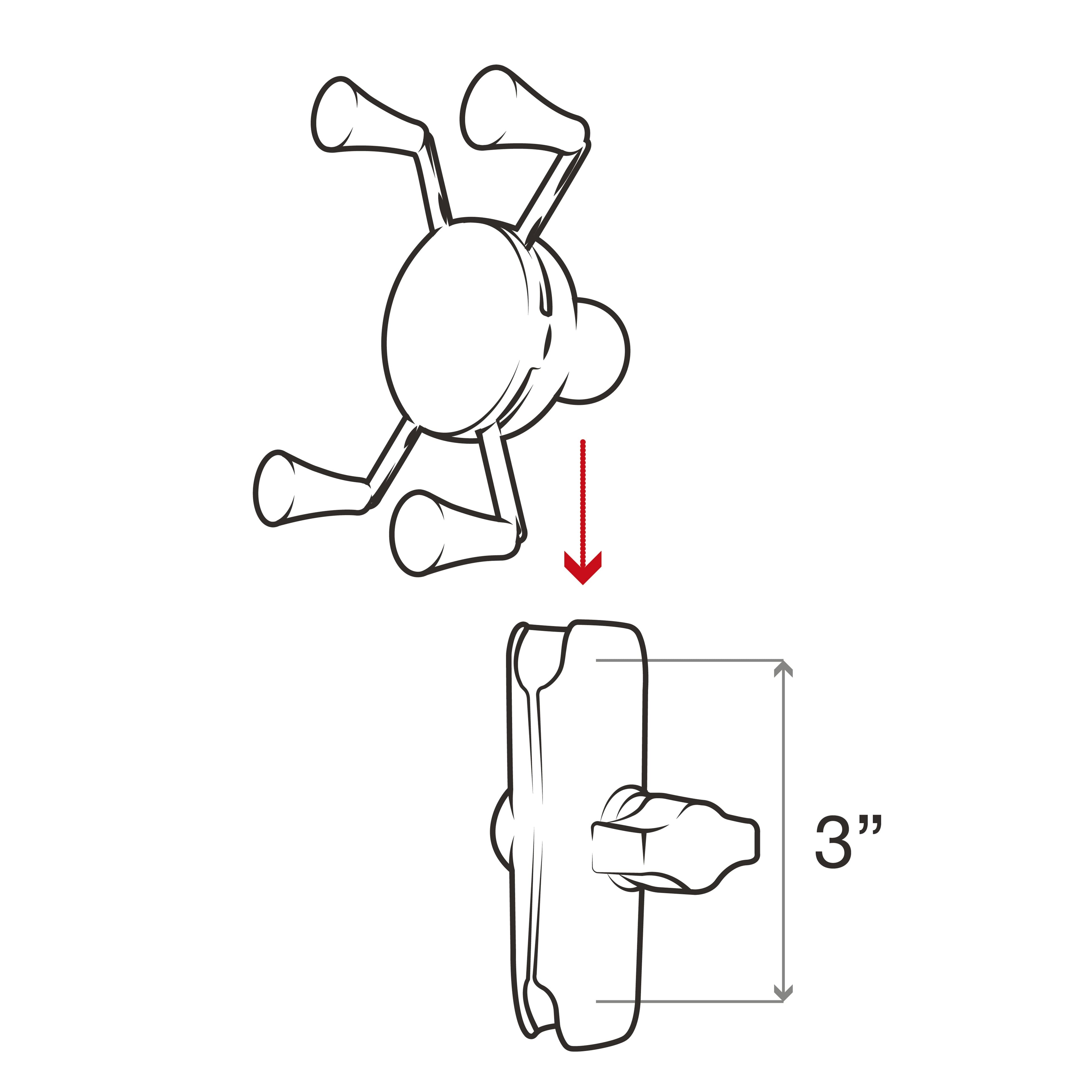RAM® X-Grip® Phone Holder with Composite Double Socket Arm