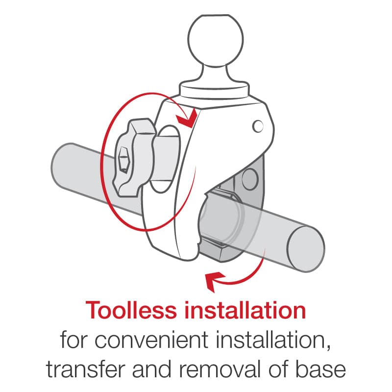RAM® Tough-Claw™ Small Clamp Base with Double Socket Arm - Medium