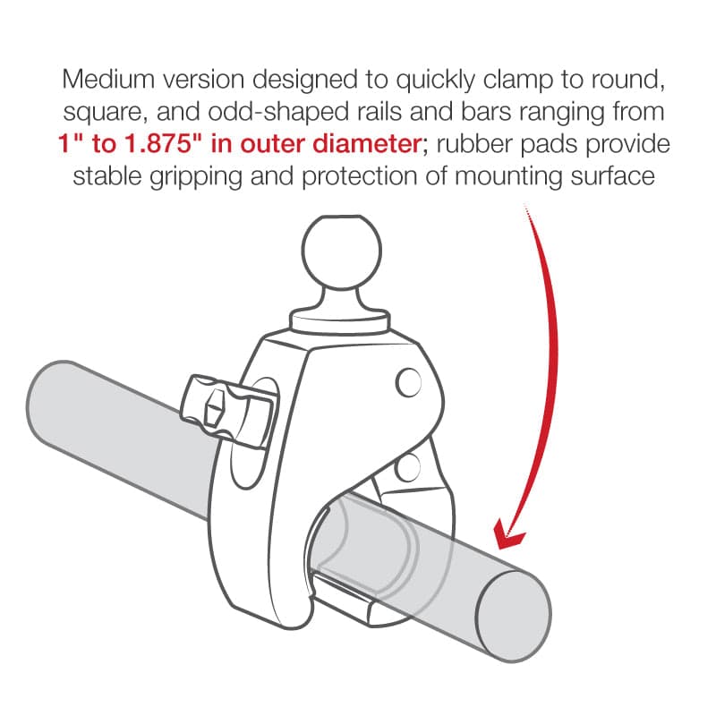 RAM® Tough-Claw™ Medium Clamp Base with Ball