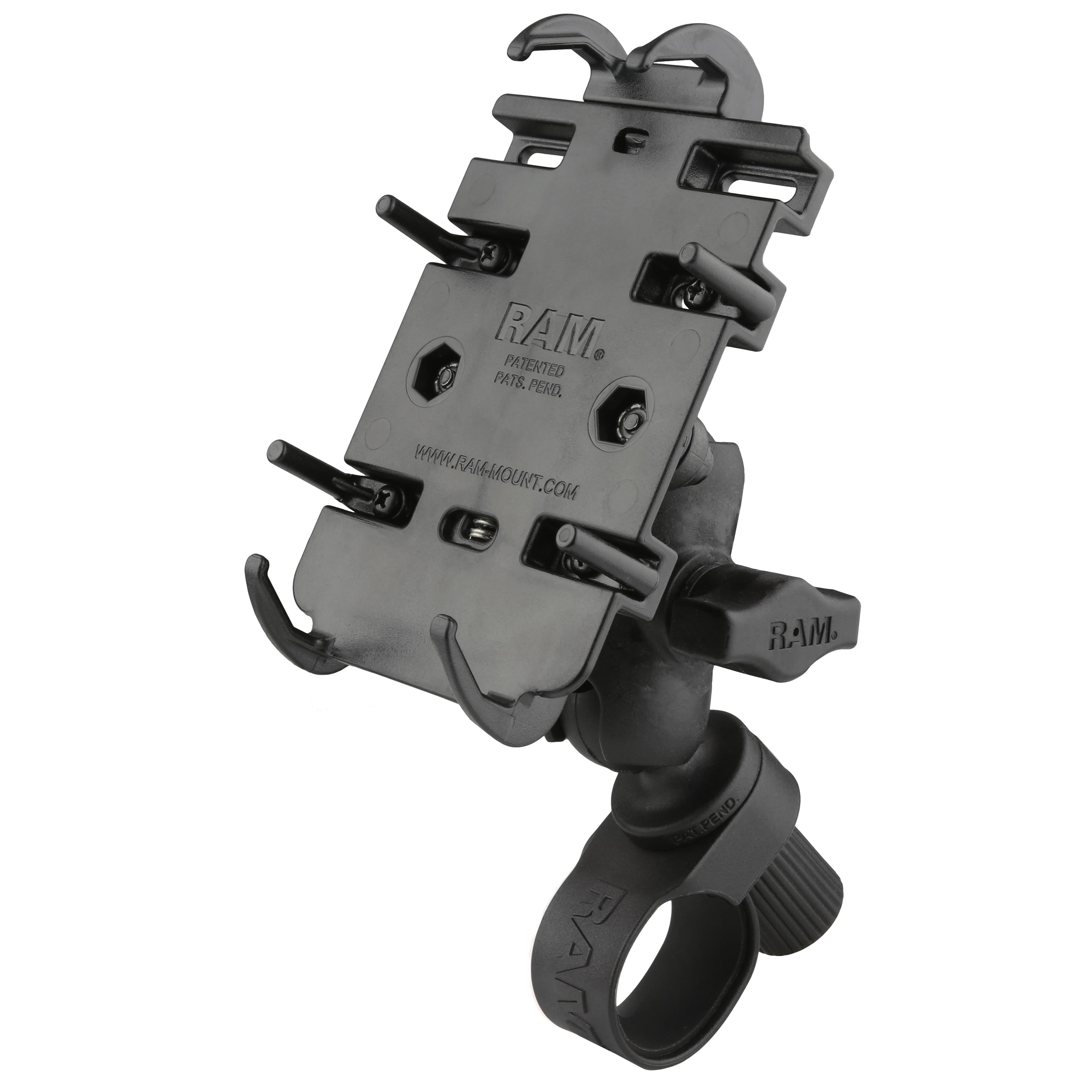 RAM® Quick-Grip™ Phone Mount with RAM® Tough-Strap™ Handlebar Base