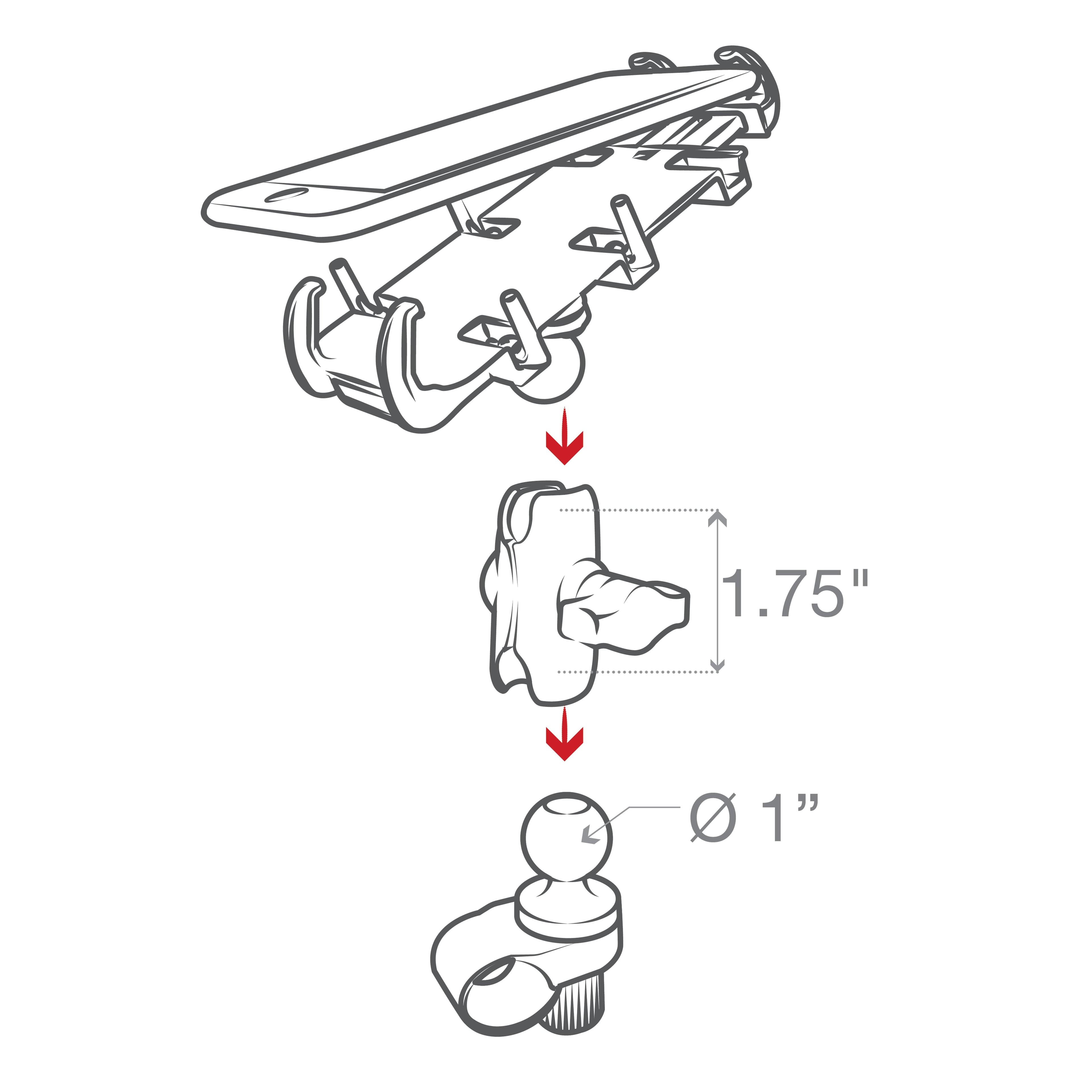 RAM® Quick-Grip™ Phone Mount with RAM® Tough-Strap™ Handlebar Base