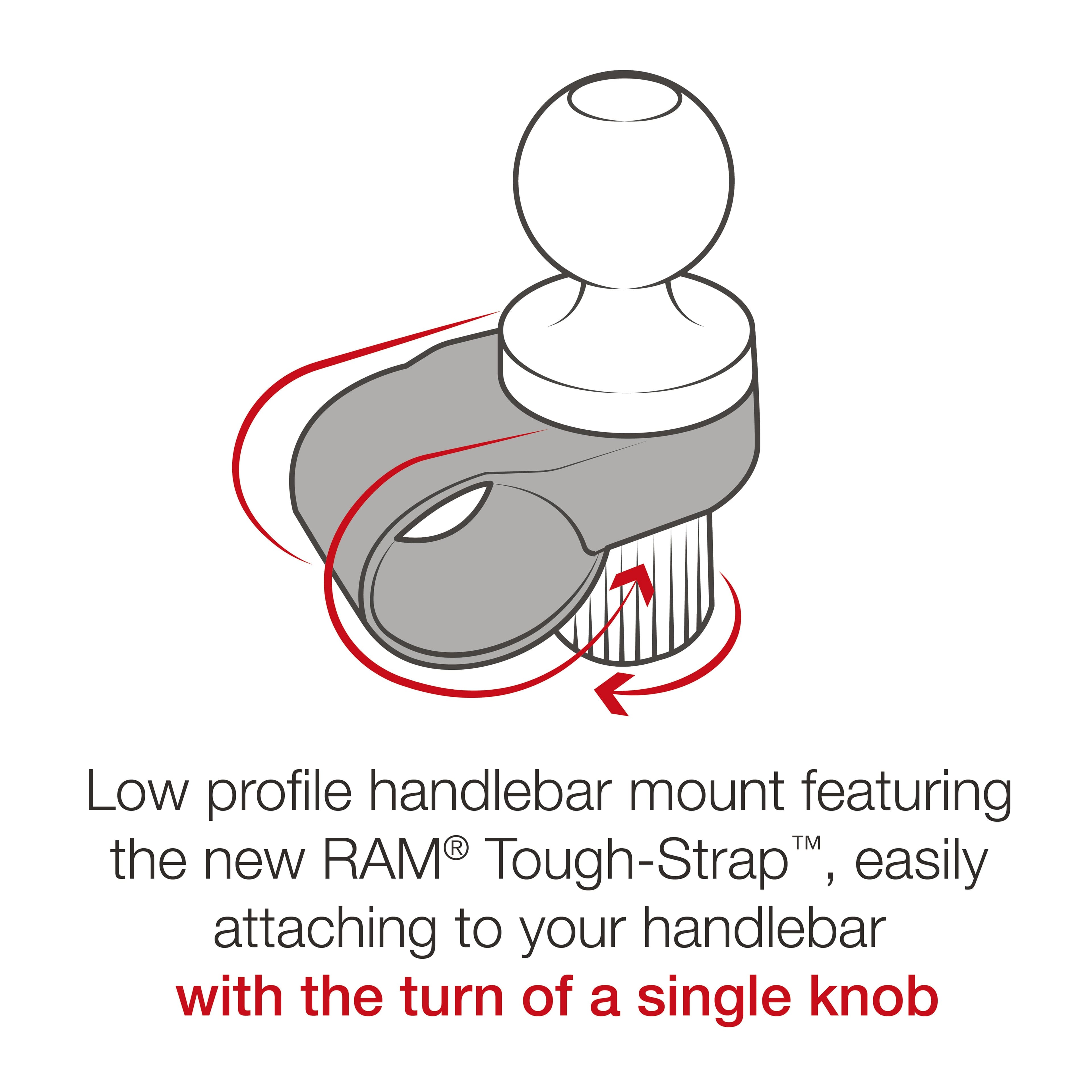 RAM® Quick-Grip™ Phone Mount with RAM® Tough-Strap™ Handlebar Base