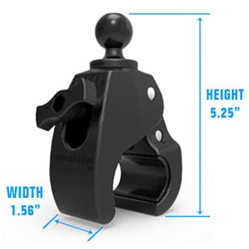 RAM® Tough-Claw™ Medium Clamp Mount with Composite Diamond Plate