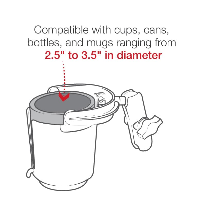 RAM® Level Cup™ 16oz (454 g) Drink Holder with Double Socket Arm