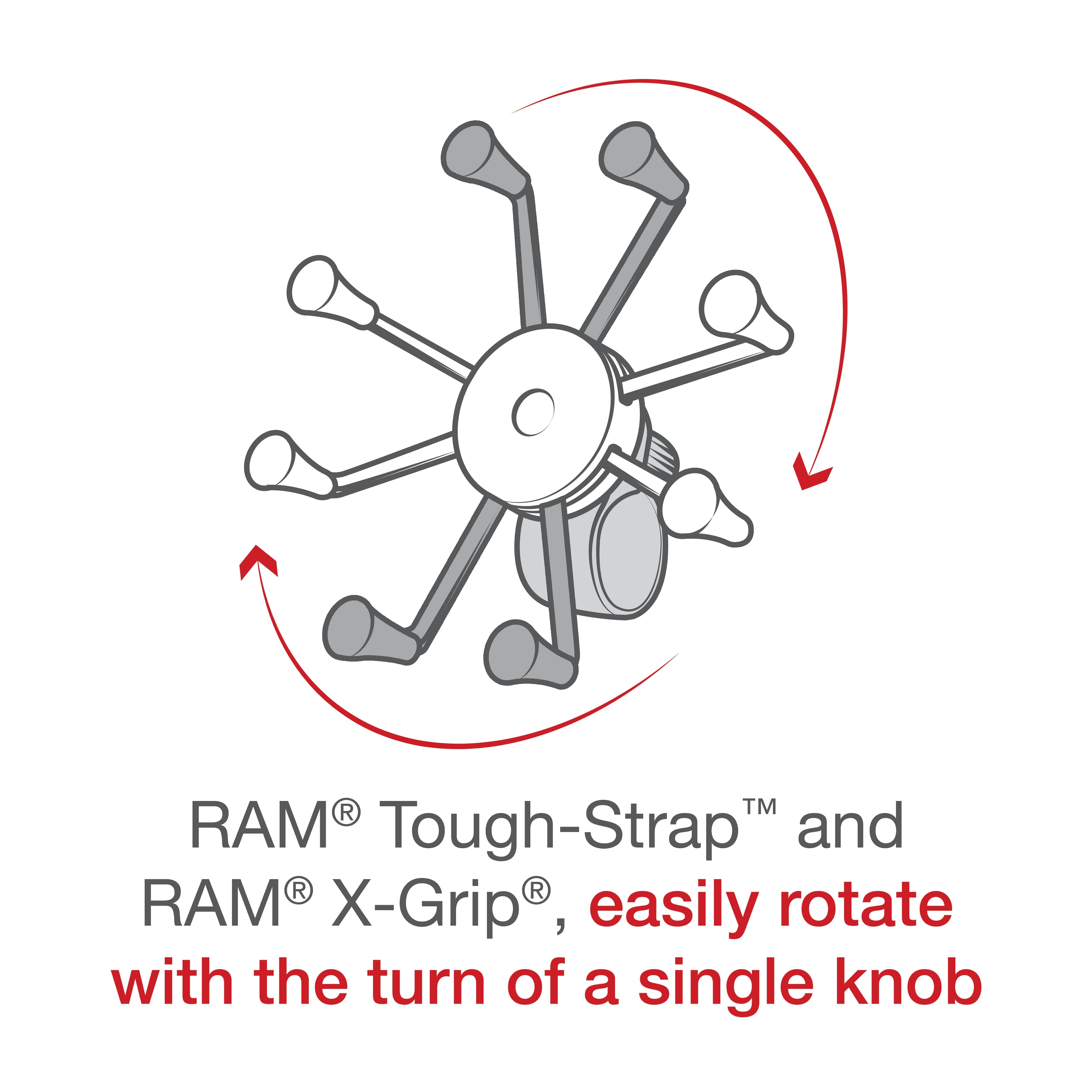 RAM® X-Grip® Large Phone Mount with RAM® Tough-Strap™ Handlebar Base
