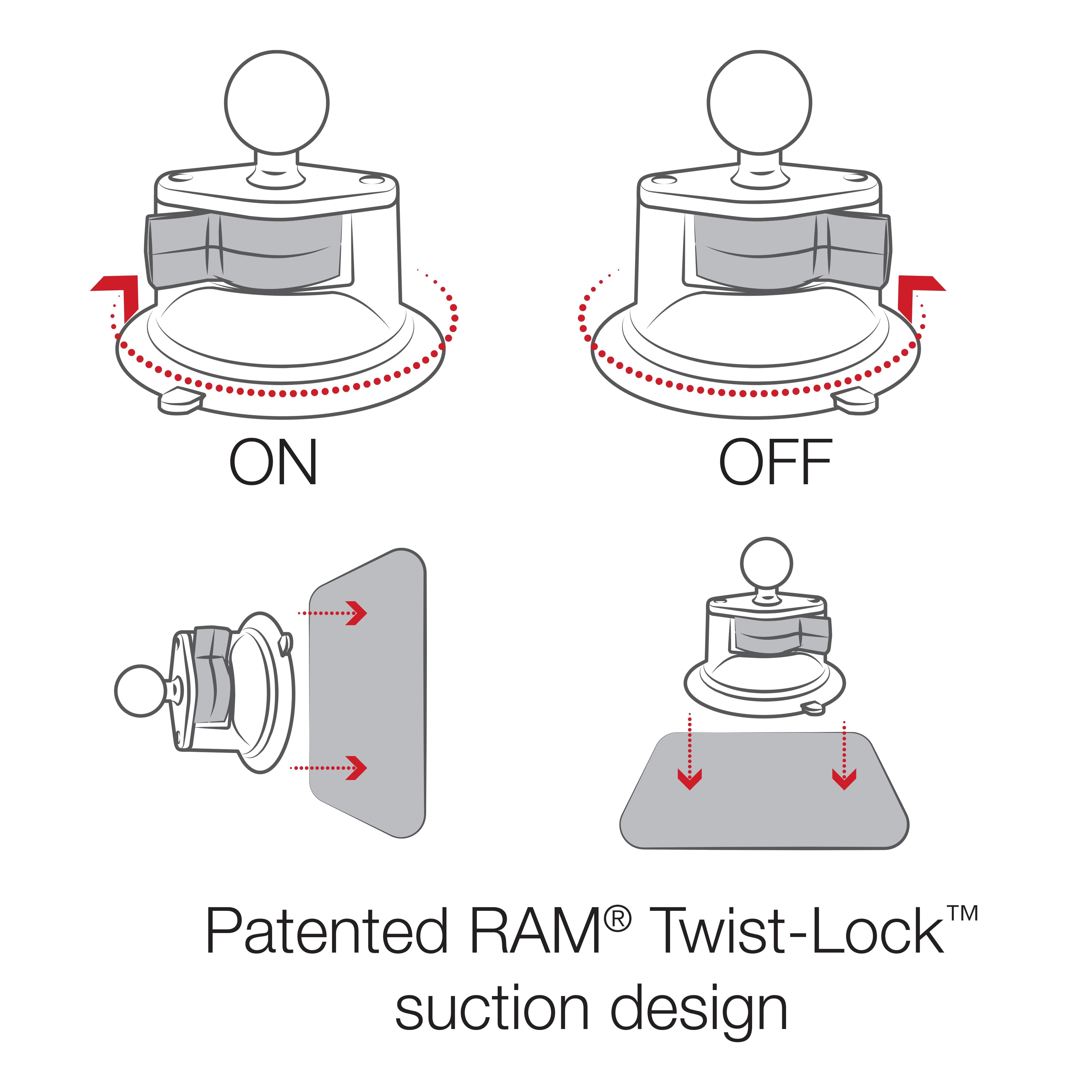 RAM® X-Grip® Phone Mount with Twist-Lock™ Suction Cup Base