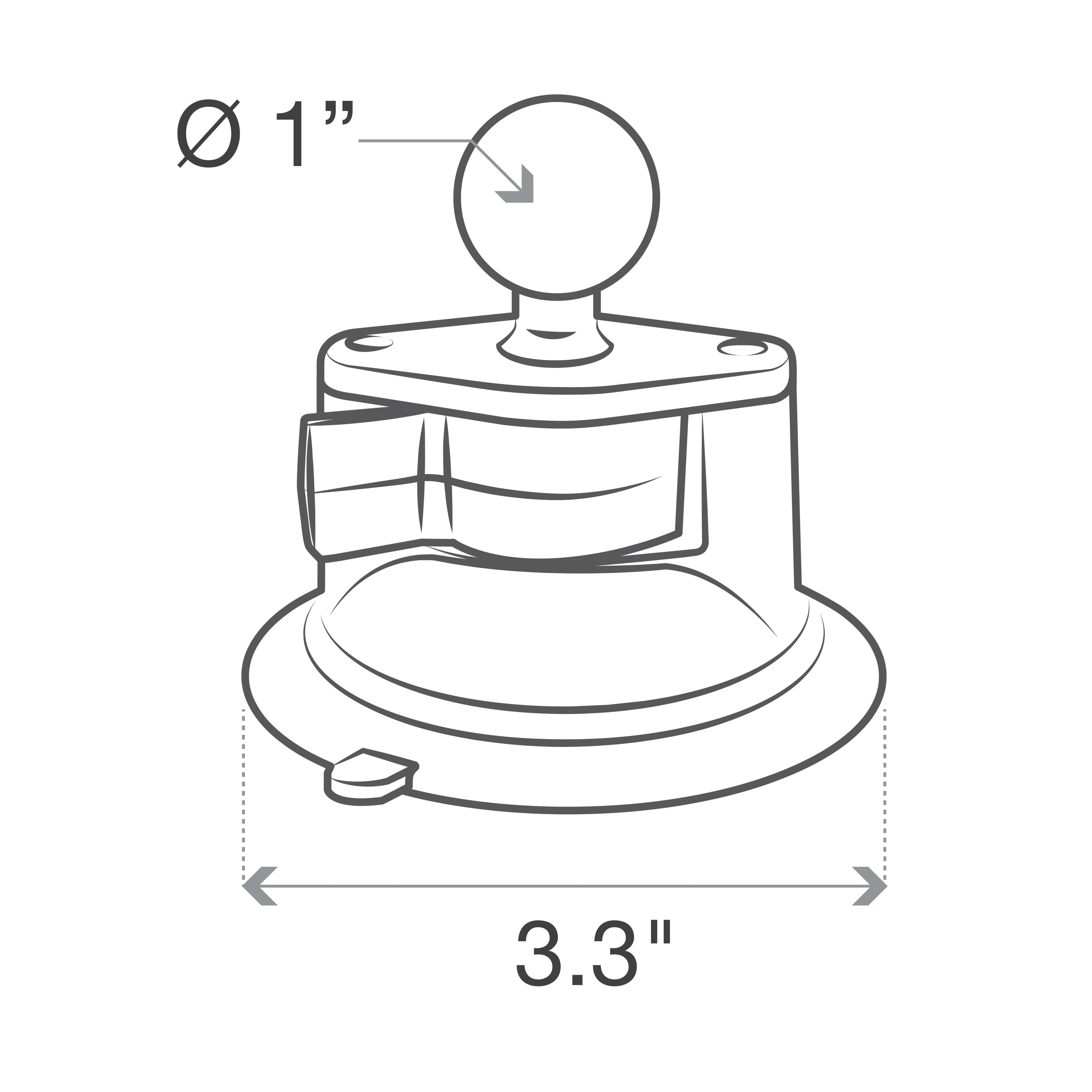 RAM® Twist-Lock™ Composite Suction Cup Base with Ball