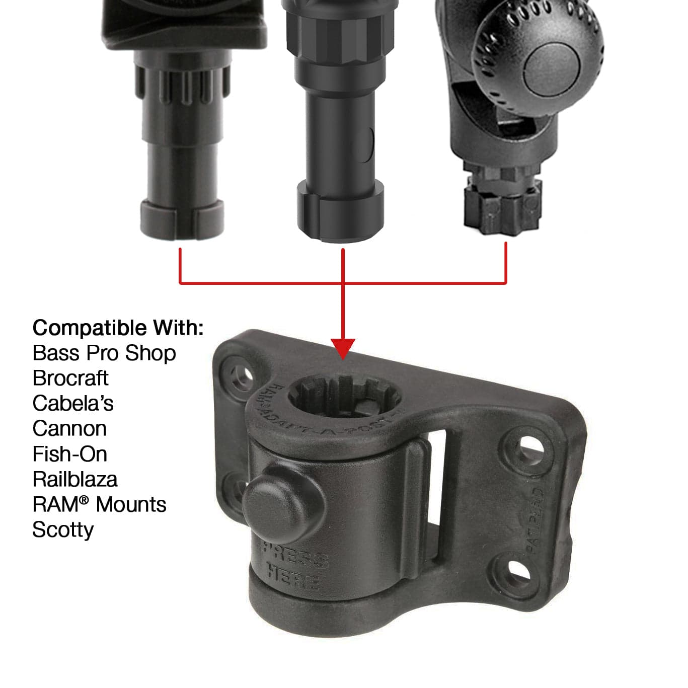 RAM® Universal Adapt-A-Post™ Bulkhead Drill-Down Base
