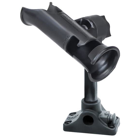 RAM® Tube Jr.™ Rod Holder with Bulkhead/Flat Surface Base - 6" (15.2 cm) Post