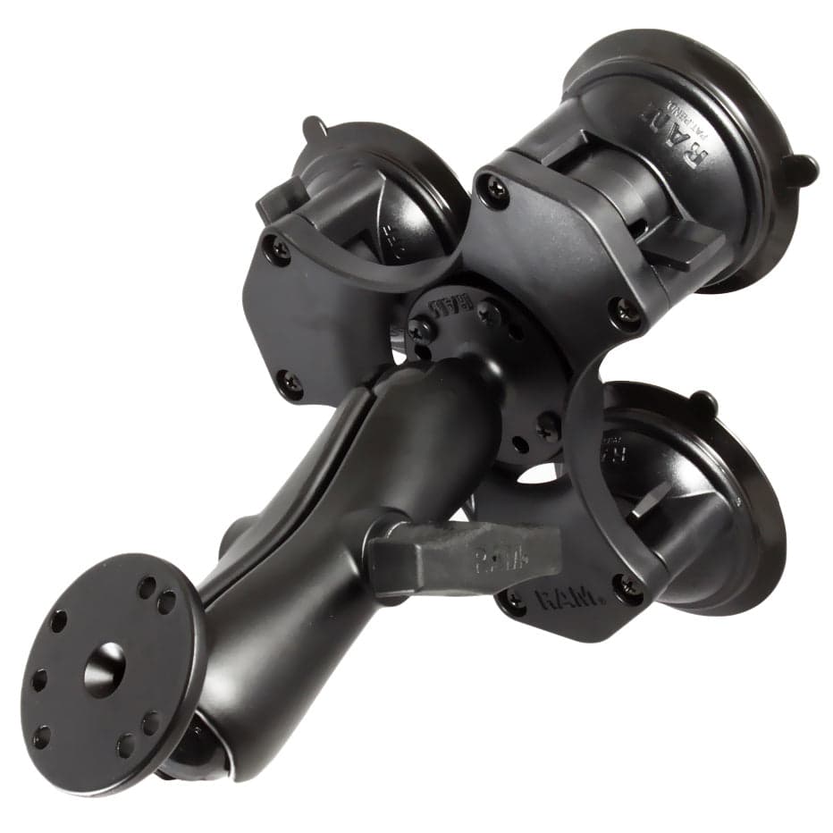RAM® Twist-Lock™ Triple Suction Cup Mount with Round Plate