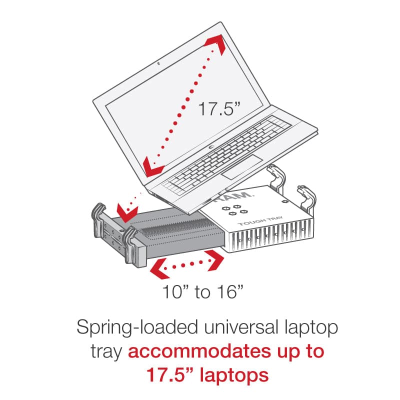 RAM® Tough-Tray™ Spring Loaded Laptop Tray