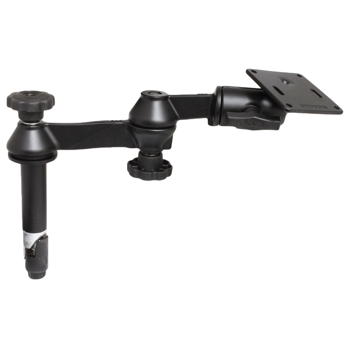 RAM® 4" Upper Pole with Double Swing Arms & 75x75mm VESA Plate