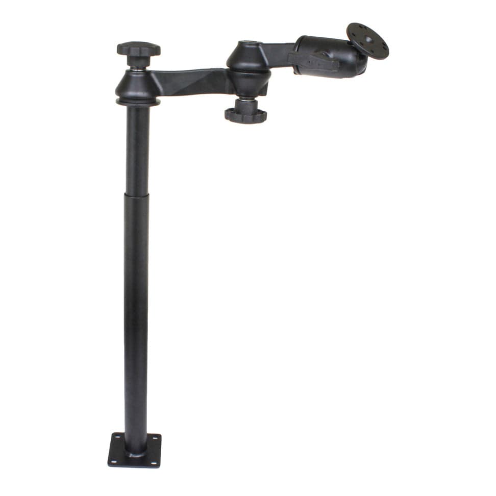 RAM® Tele-Pole™ with 12" (30.5 cm) & 18" (45.7 cm) Poles, Double Swing Arms & Round Plate