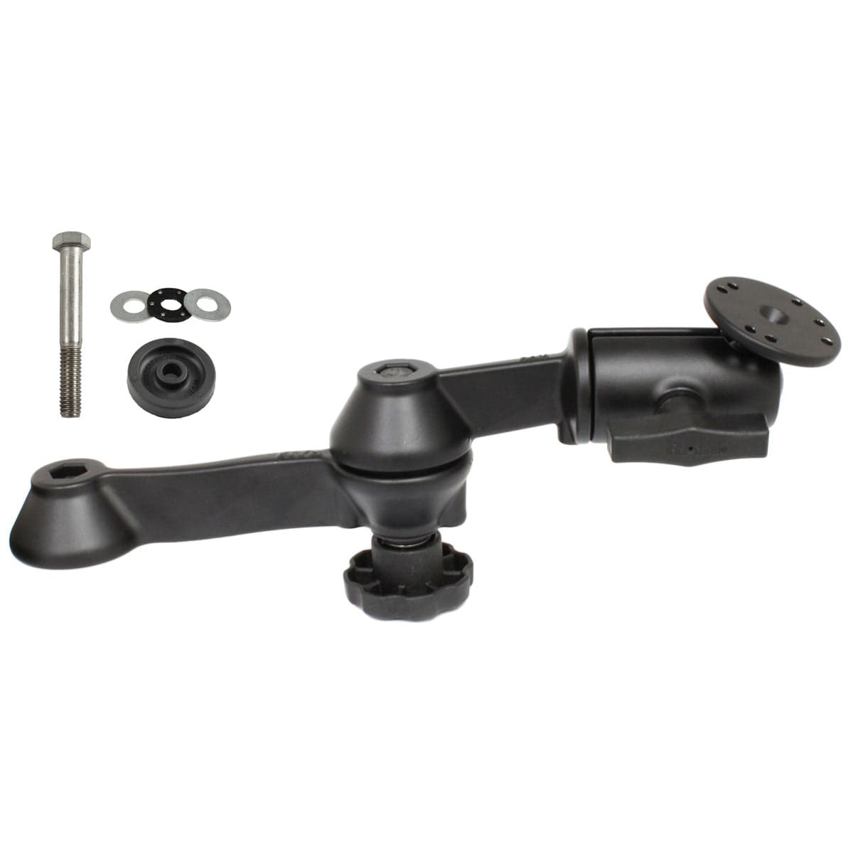 RAM® 12" (30.5 cm) Double Swing Arm with Round Plate and Flange Hardware