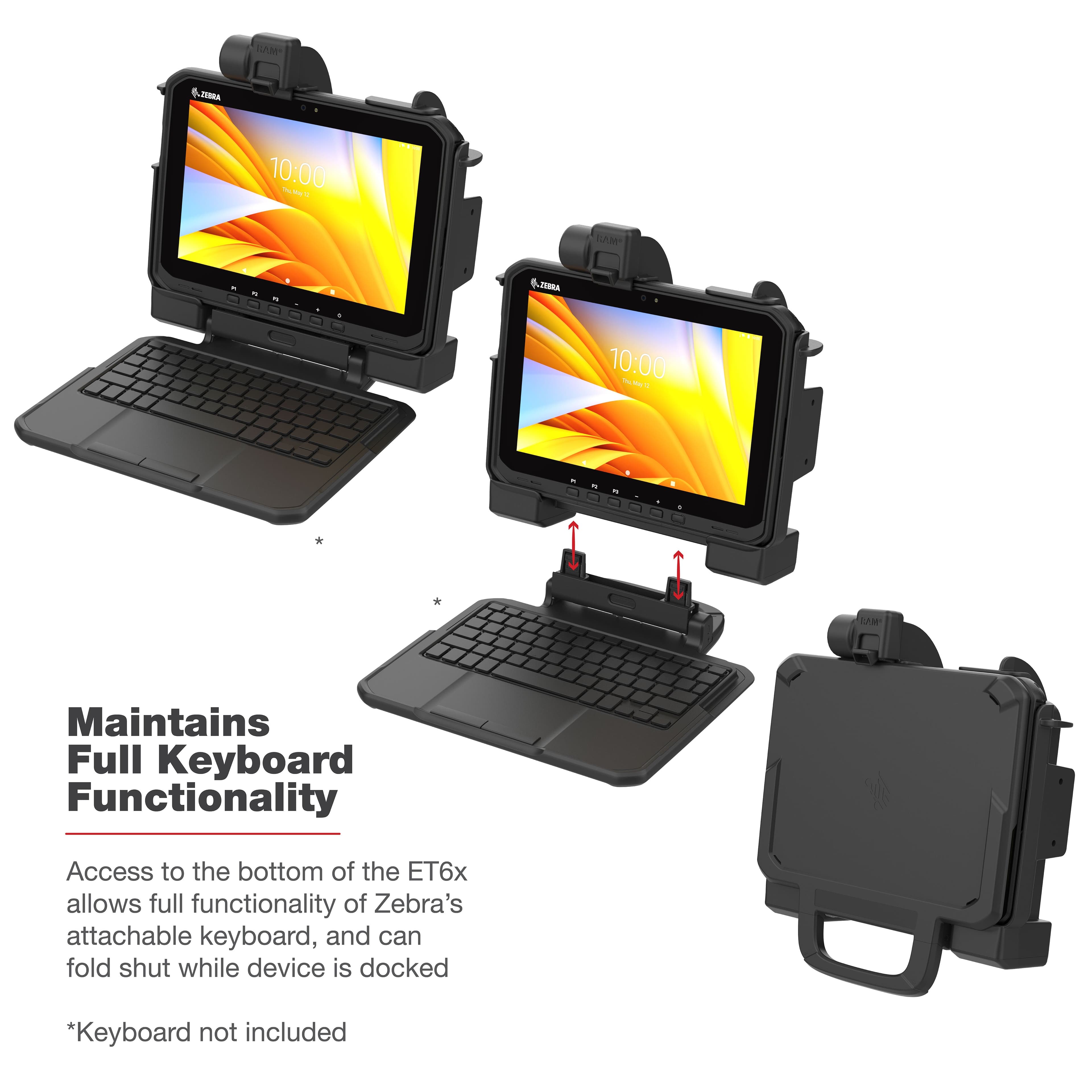 RAM® Locking Form-Fit Holder for Zebra ET6x