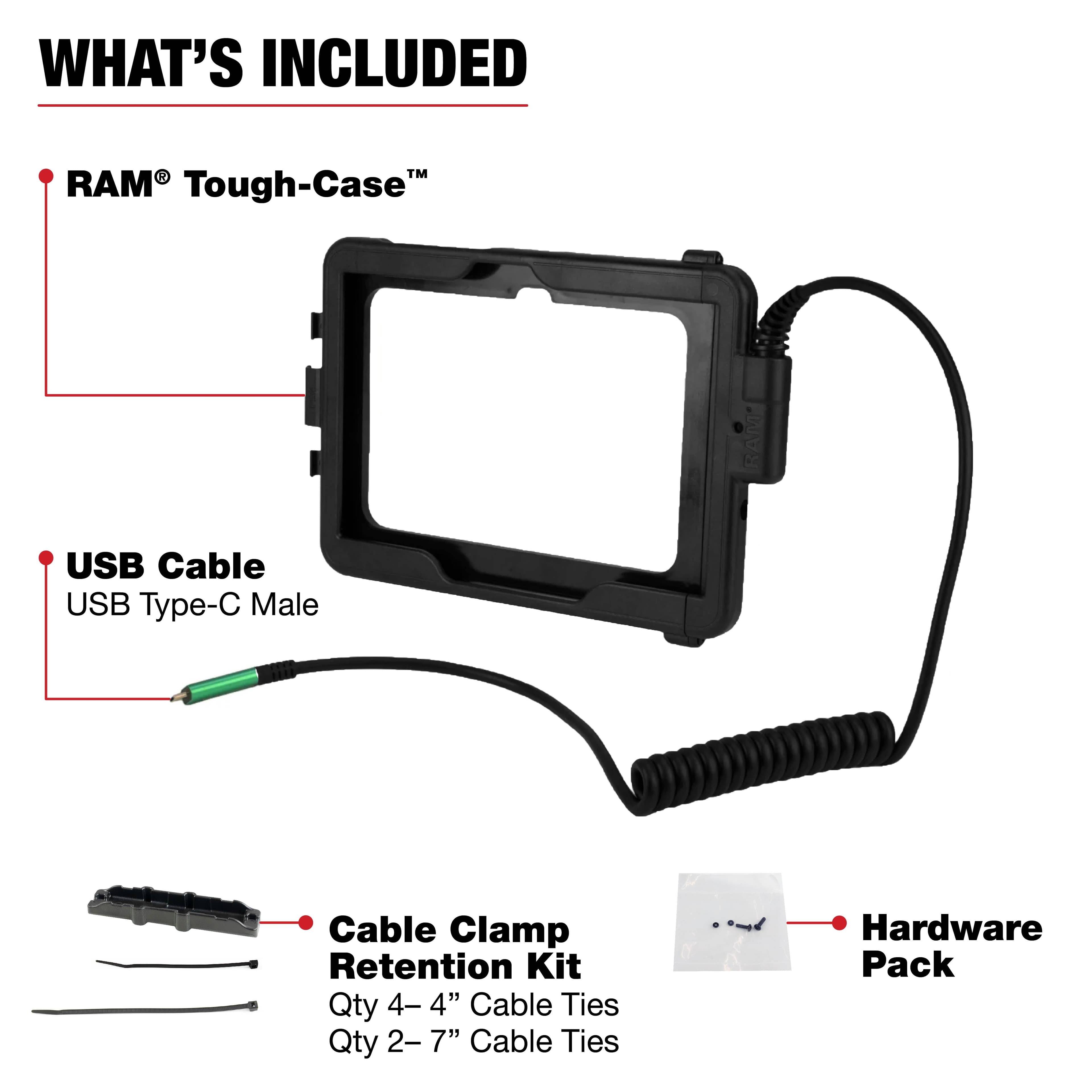 RAM® Tough-Case™ for Tab Active Pro and Active5 Pro & 4 Pro – USB-C Male
