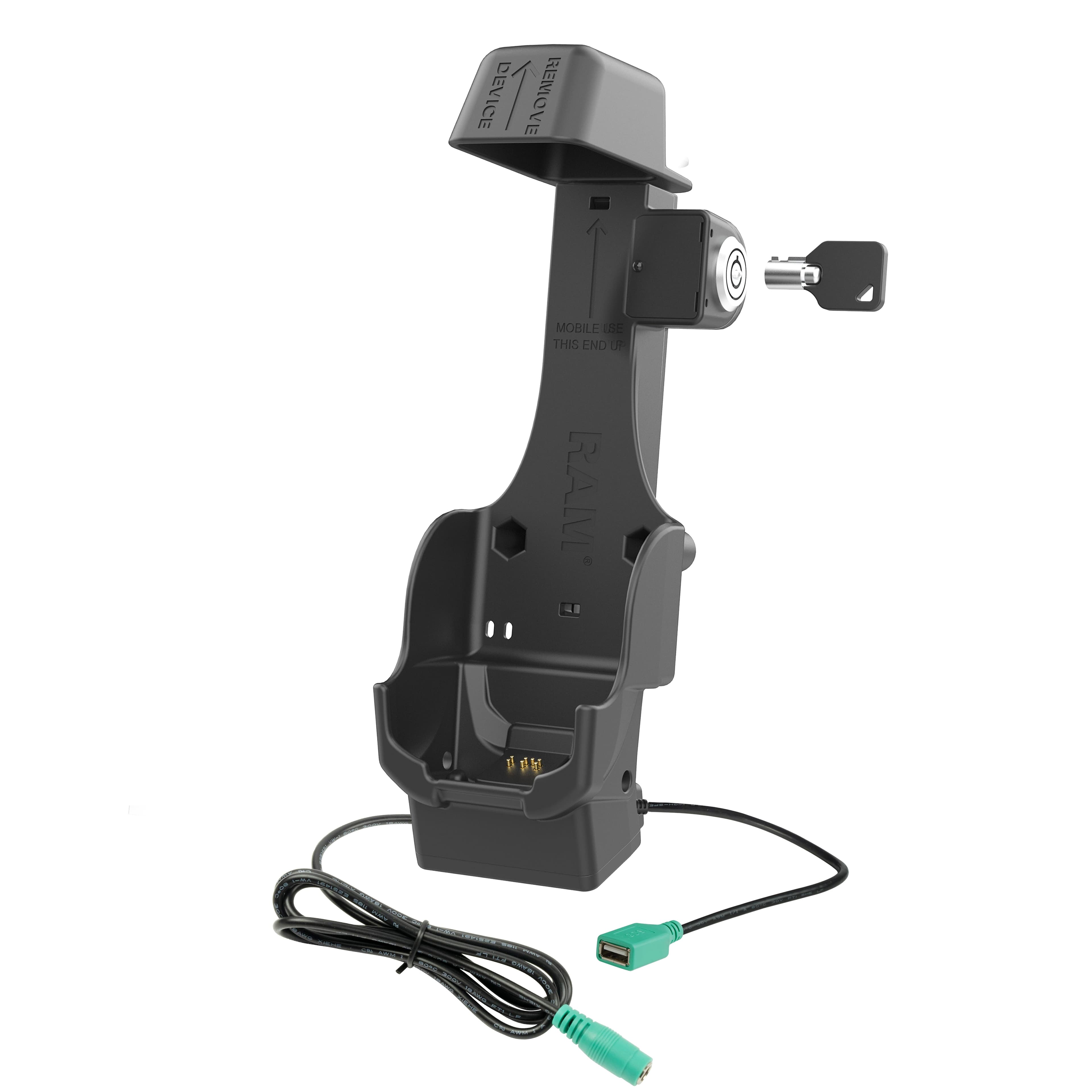 RAM® Locking Powered Dock + Single USB-A for Zebra TC8300 - Heated Pins