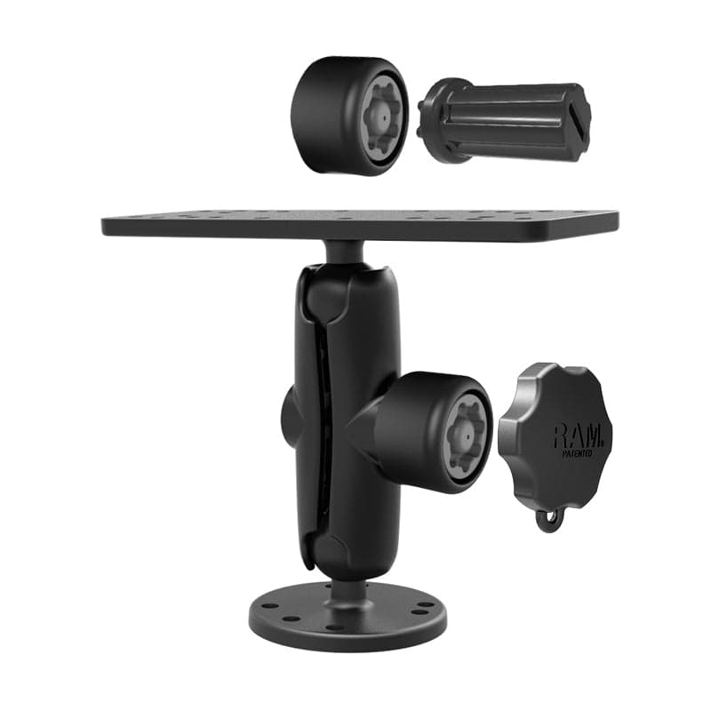 RAM® Pin-Lock™ Marine Electronic Mount with Gimbal Knob - B Size Medium