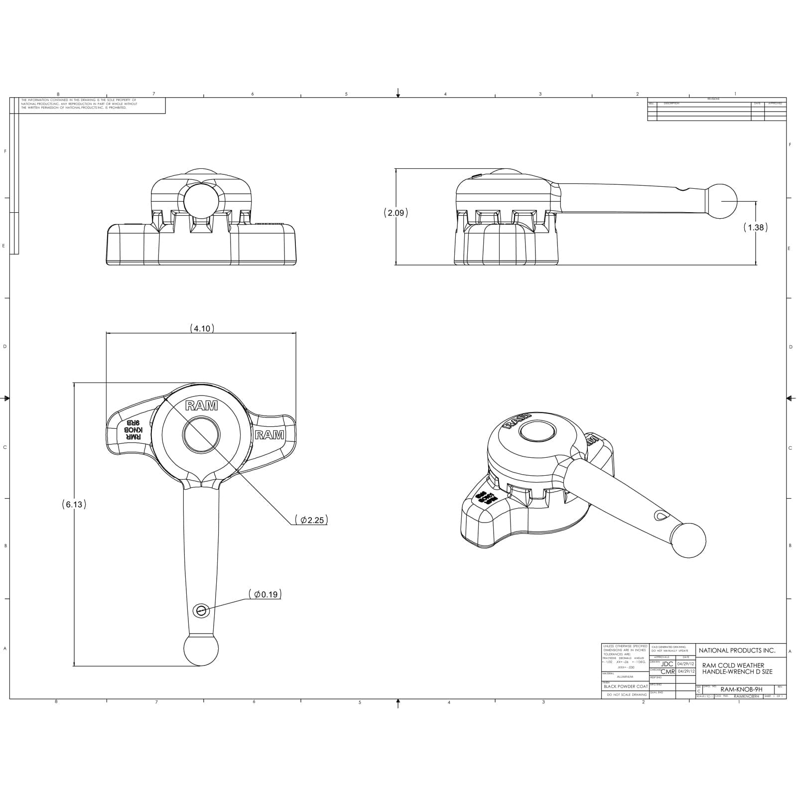 RAM® Hi-Torq™ Wrench for D Size Socket Arms