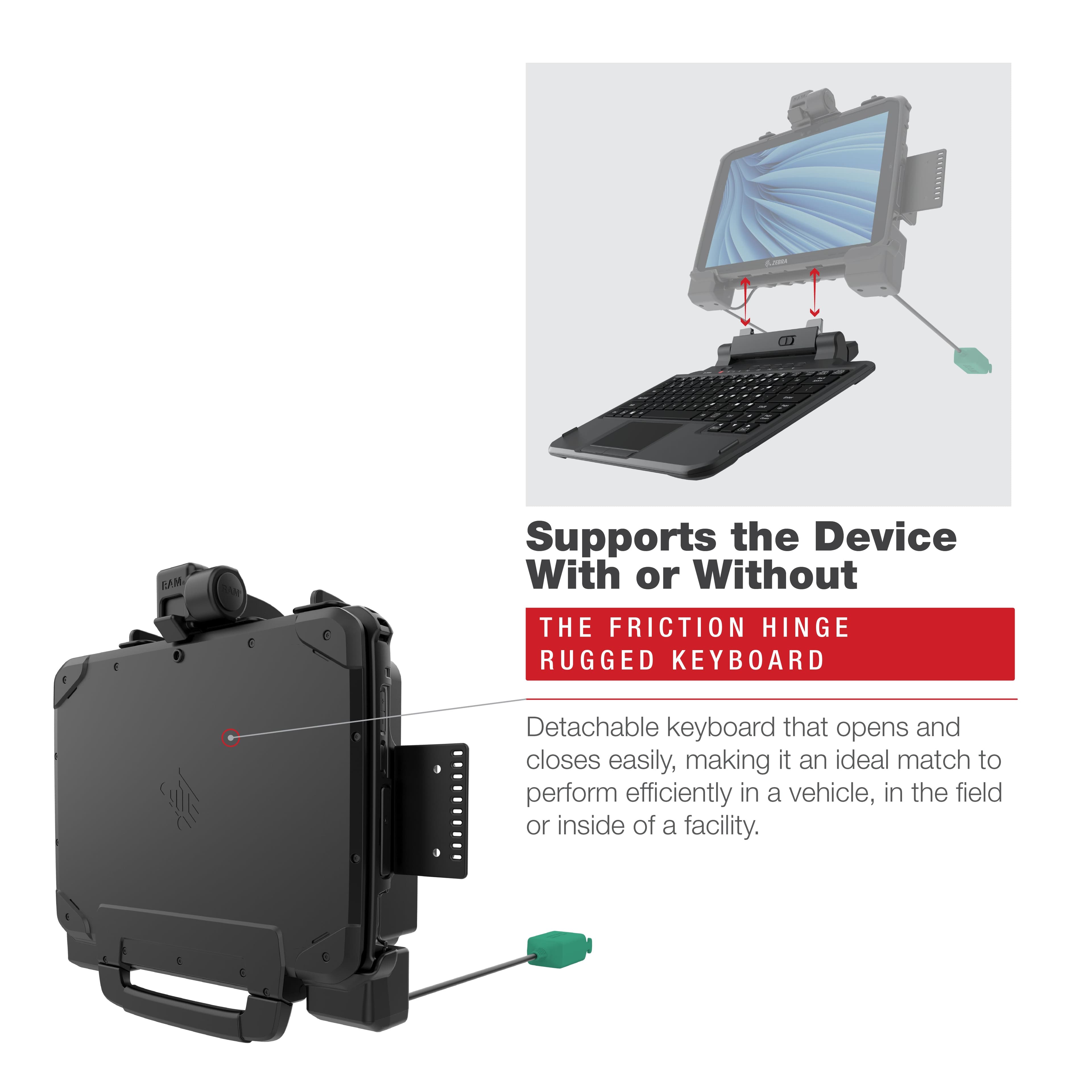 RAM® Power + Dual USB Dock for Zebra ET8x 2-in-1 Tablet