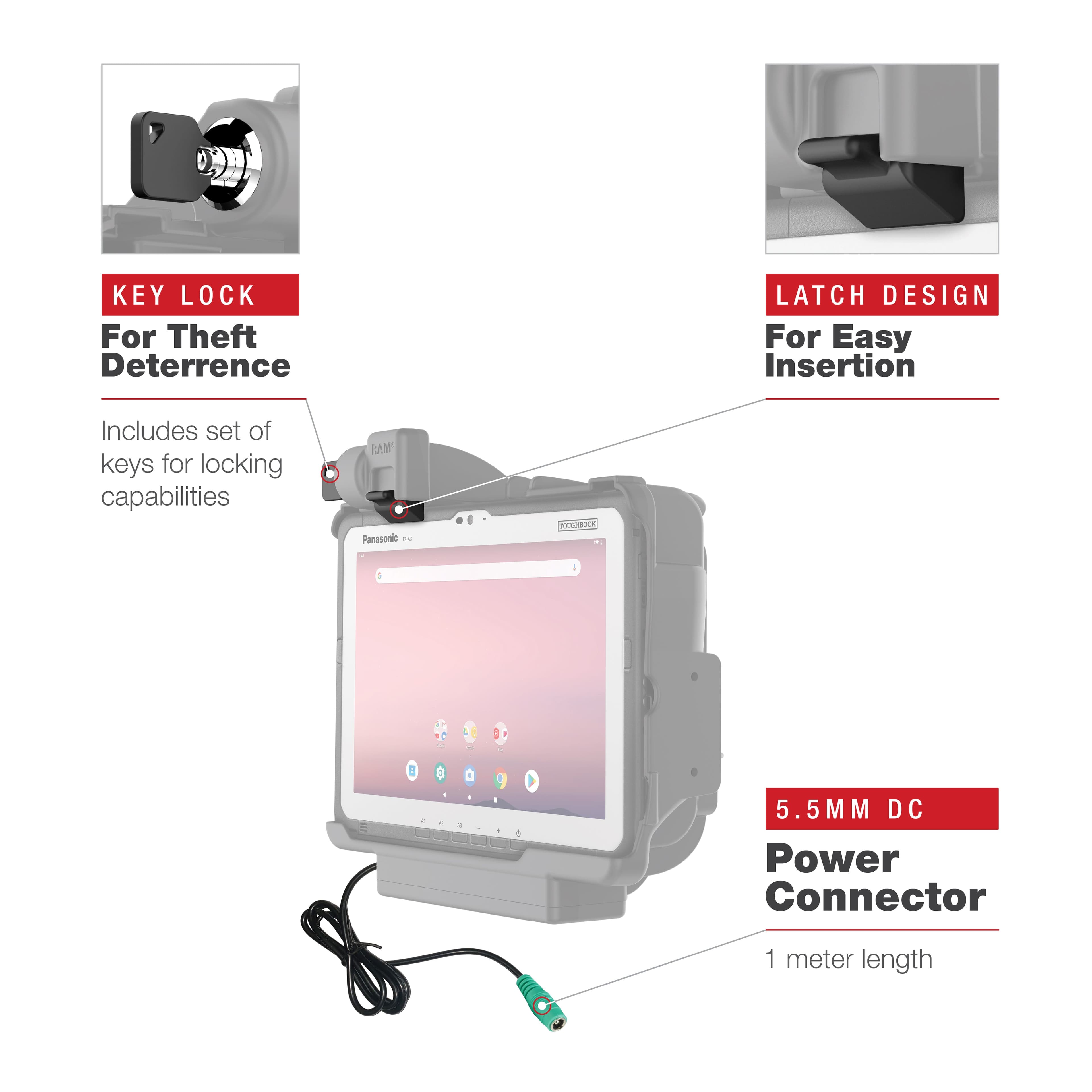 RAM® Locking Powered Dock for Panasonic FZ-A3