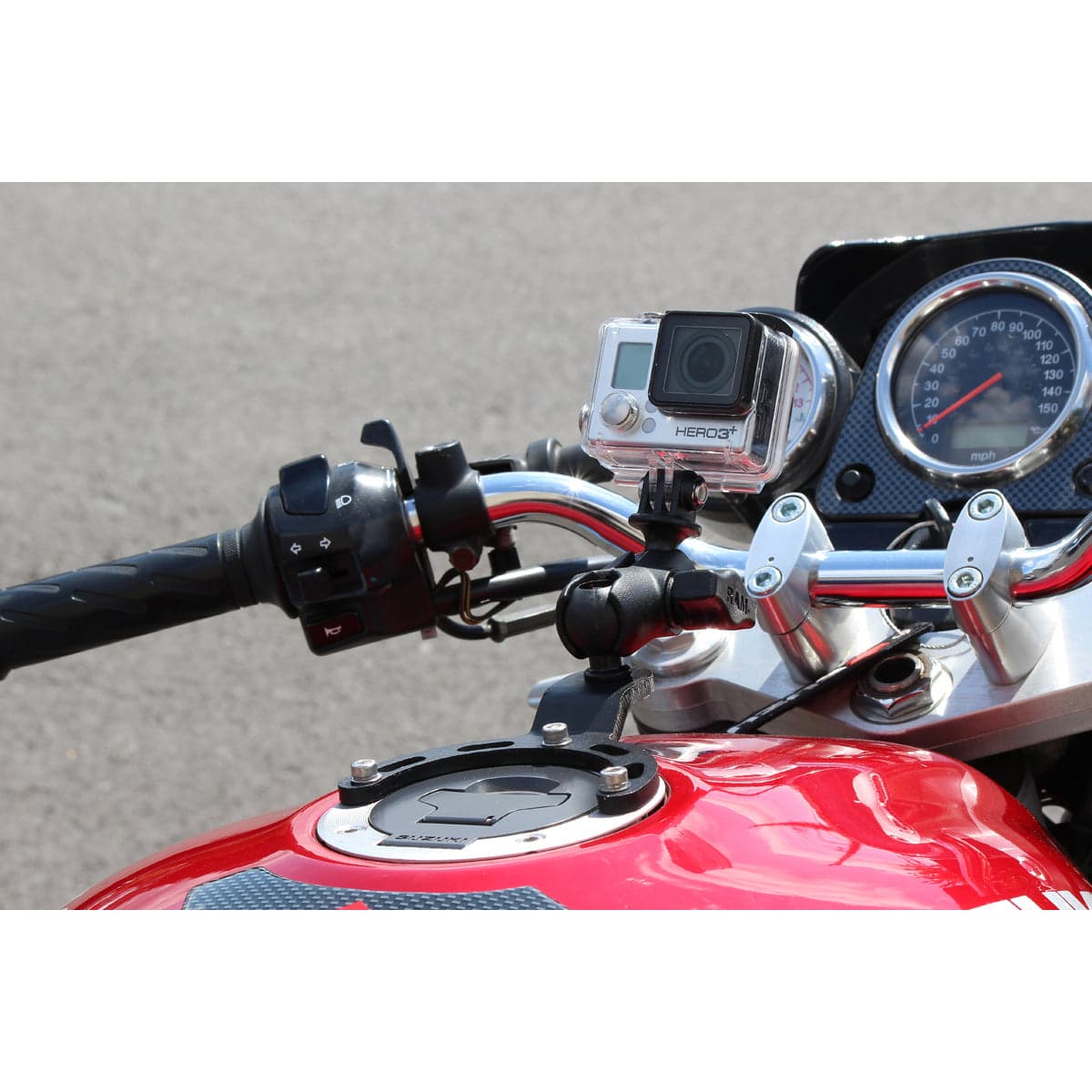 RAM® Small Gas Tank Mount with Universal Action Camera Adapter