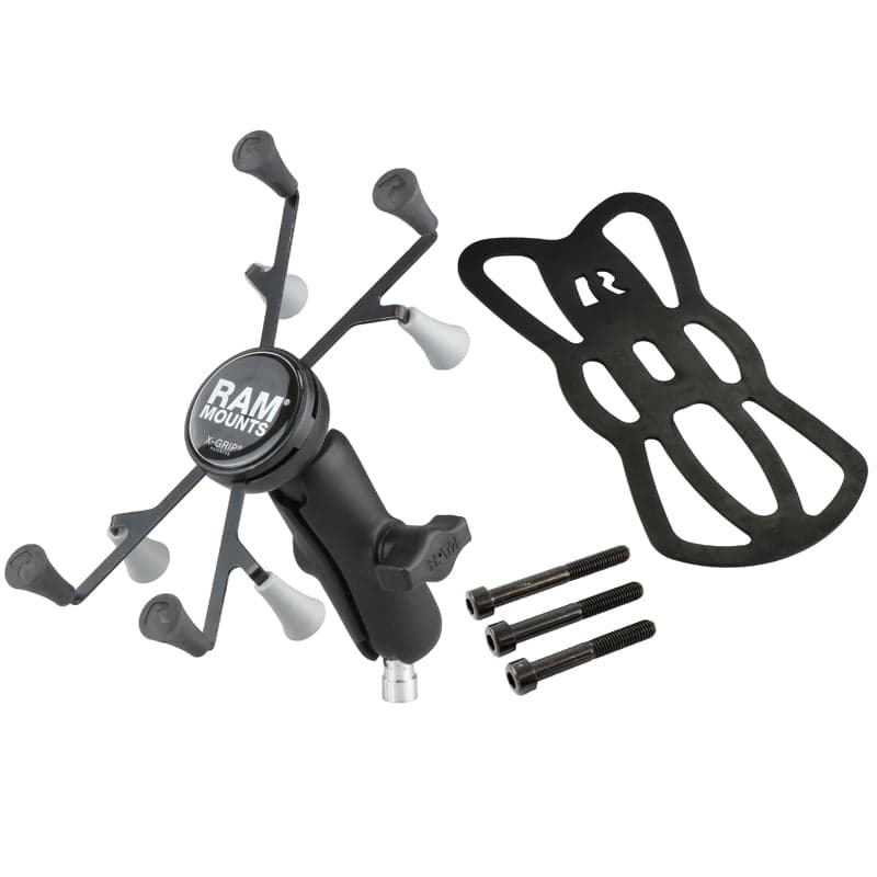 RAM® X-Grip® with Motorcycle Handlebar Clamp Base for 7" (17.8 cm)-8" (20.3 cm) Tablets